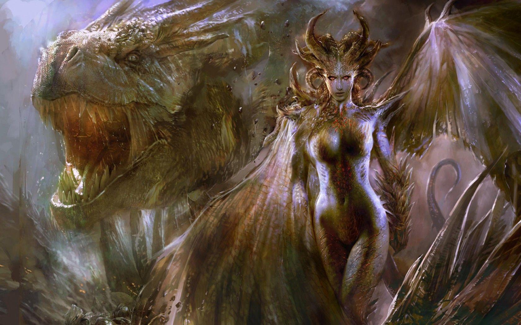 1680x1050 Girl Dragon Queen Of Dragons Digital Art HD Wallpaper