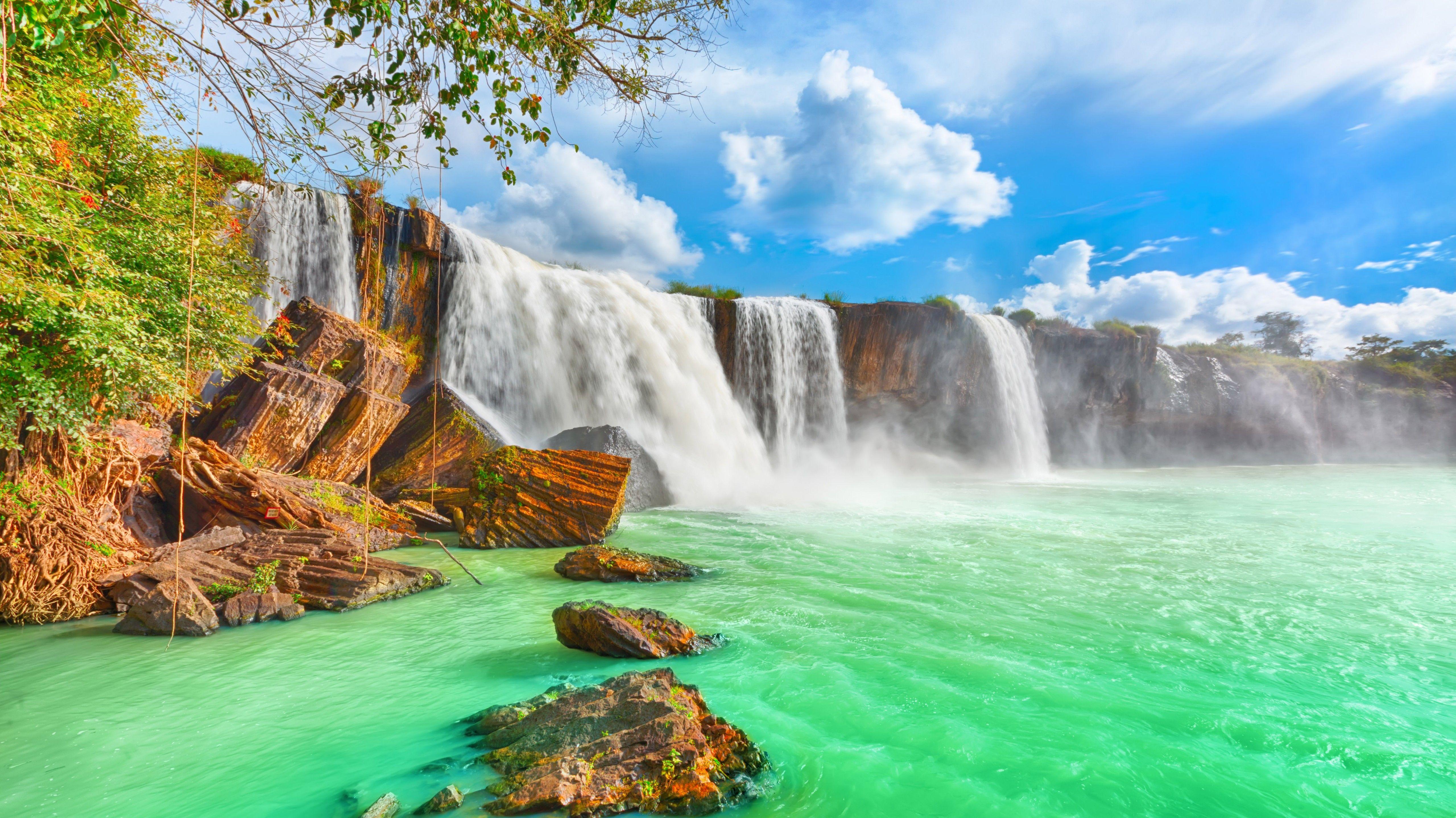 5120x2880 Wallpaper waterfall, 4k, HD wallpaper, Beautiful Dry Nur, Vietnam