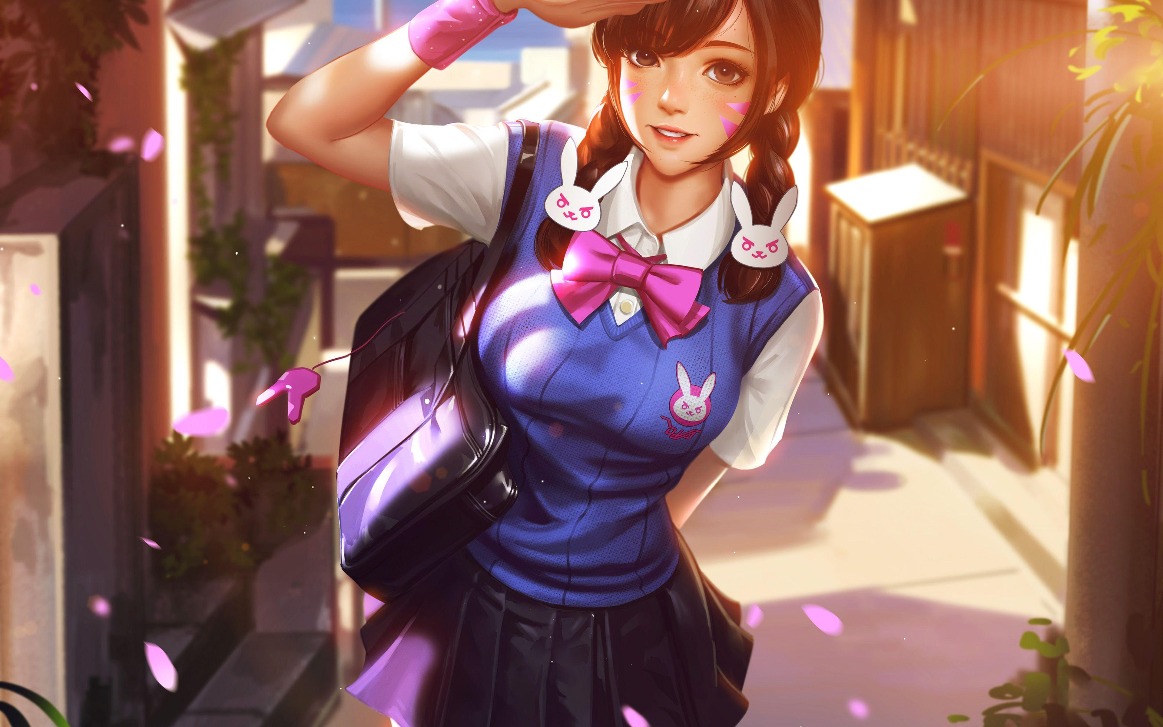 3840x2400 Hero Overwatch Diva Anime Art Illustration Game Flare Wallpaper