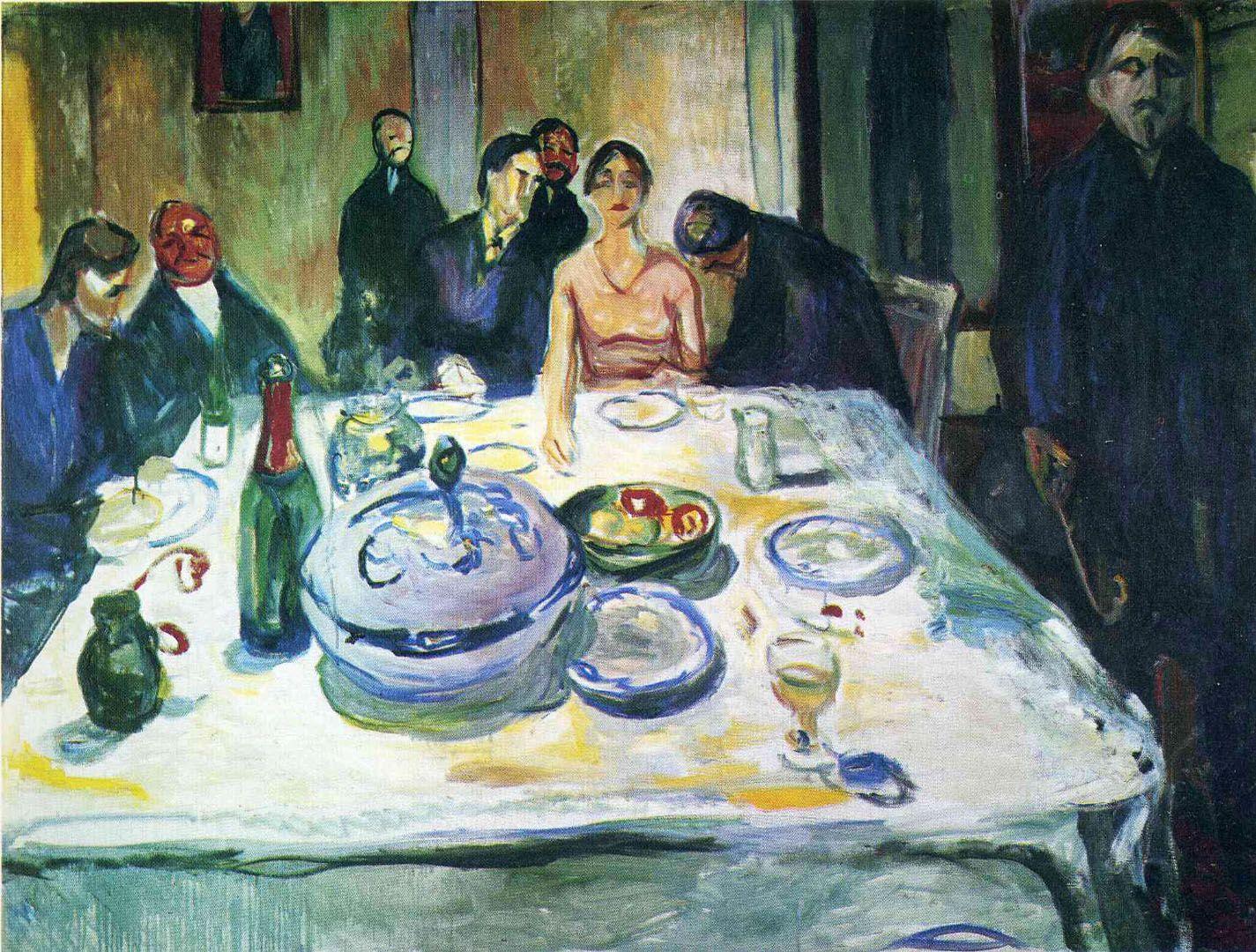 1425x1080 At The Dinner Table Munch Wallpaper Image