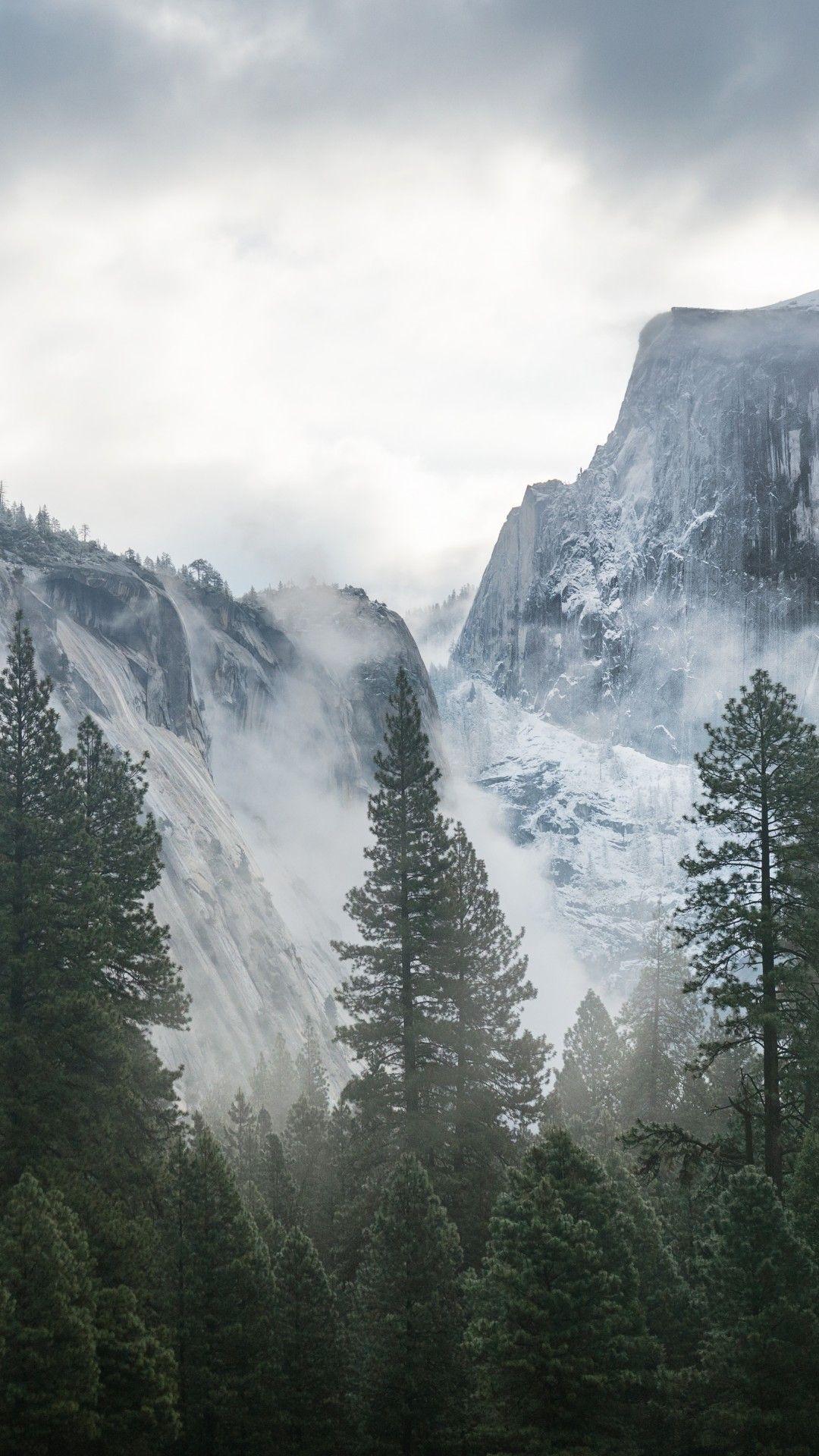 1080x1920 Wallpaper Yosemite, 5k, 4k wallpaper, 8k, forest, OSX, apple, mountains, Nature