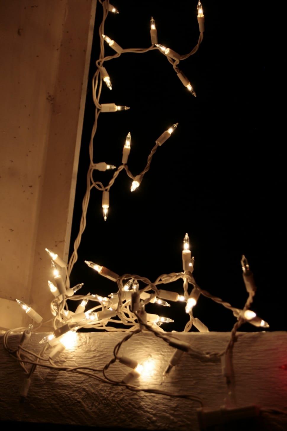 970x1455 white Christmas light lot free image