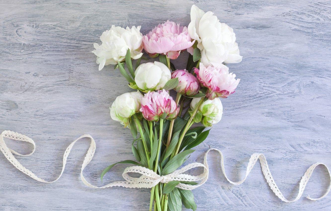 1332x850 Wallpaper summer, flowers, bouquet, tape, beautiful, peonies