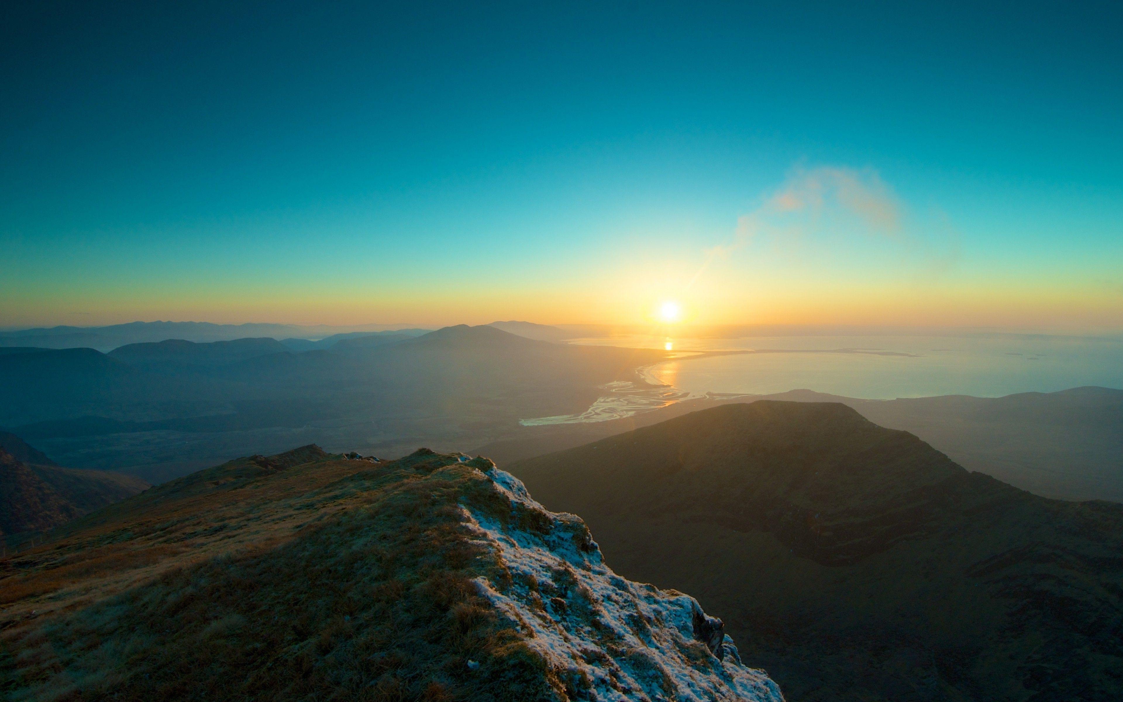 3840x2400 landscape, Mountain, Sunrise, Lake, Horizon Wallpaper HD / Desktop and Mobile Background