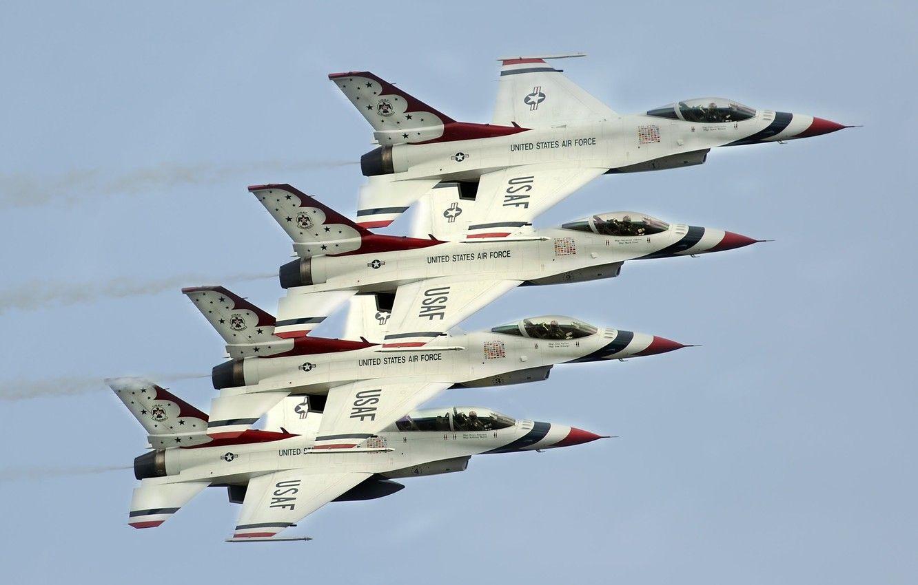 1332x850 Wallpaper F- USAF, Thunderbirds, Aerobatic team image for desktop, section авиация