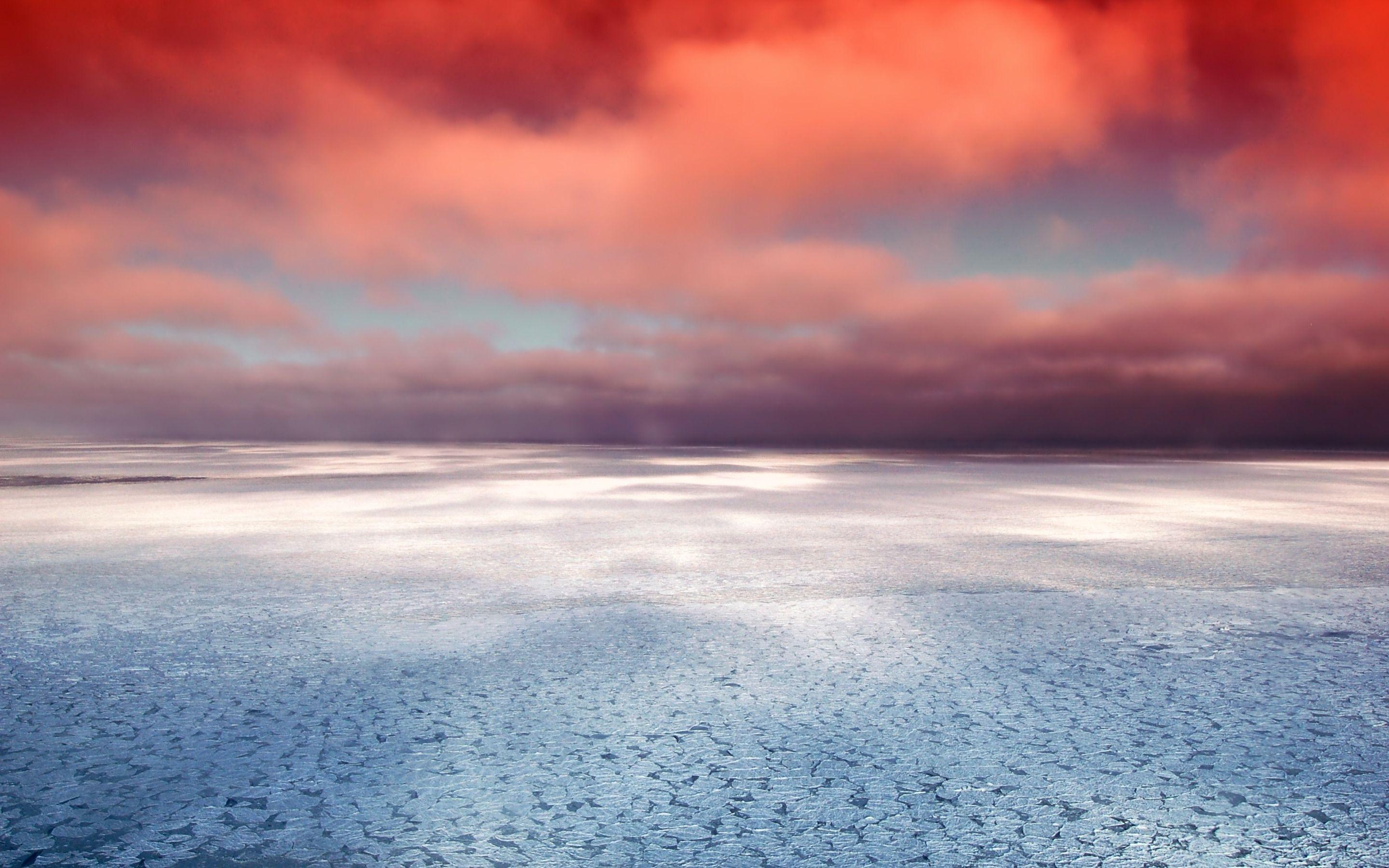 2880x1800 Download wallpaper Hudson Bay, sunset, coast, beach, ocean