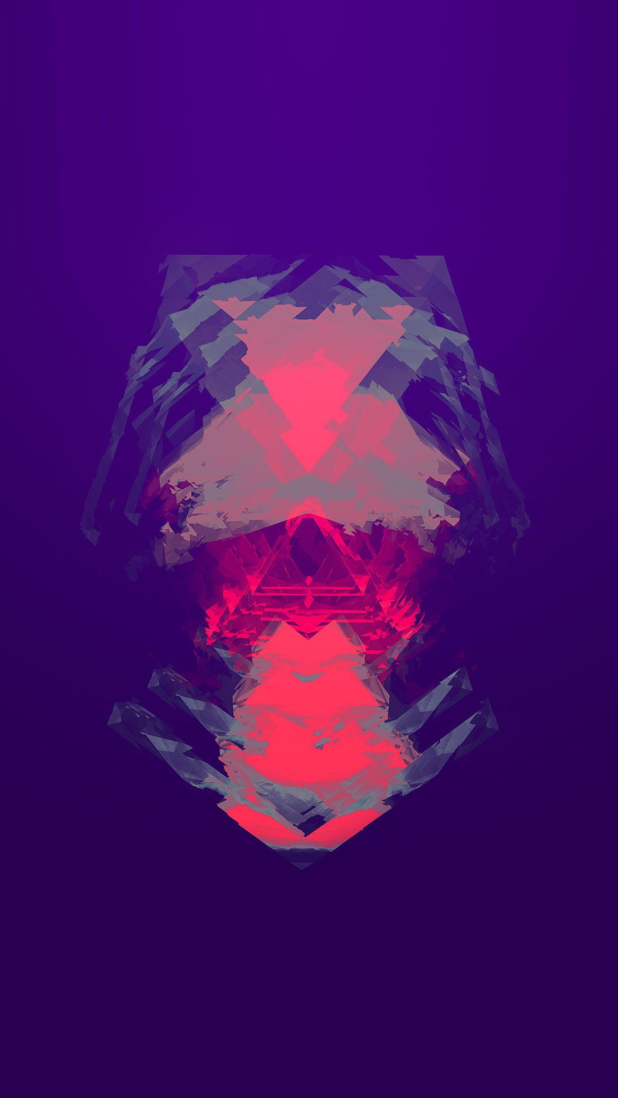1242x2208 Darkflow Purple Digital Abstract Art Pattern