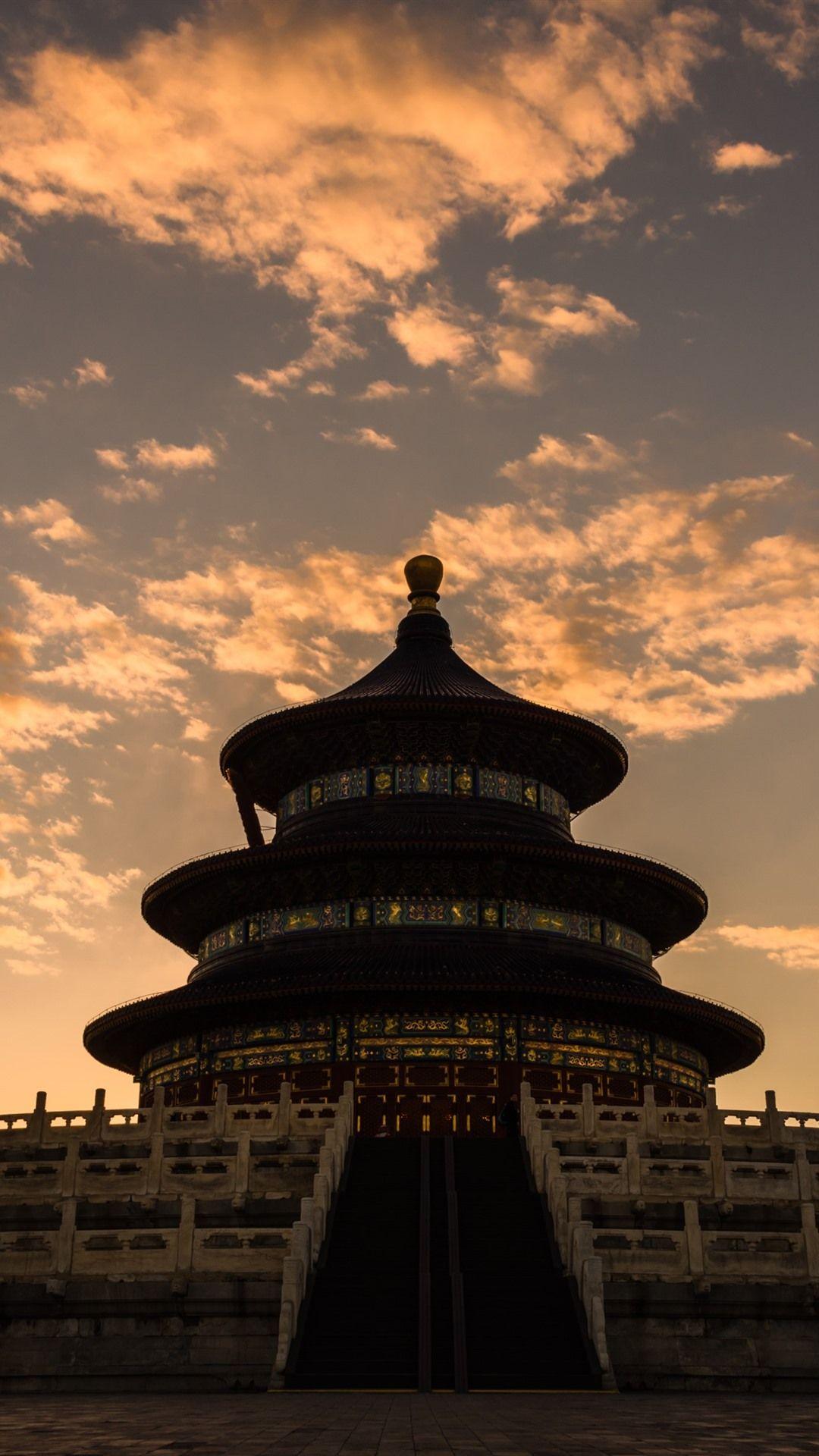 1080x1920 Temple of Heaven, dusk, clouds, Beijing, China 1080x1920 iPhone 8