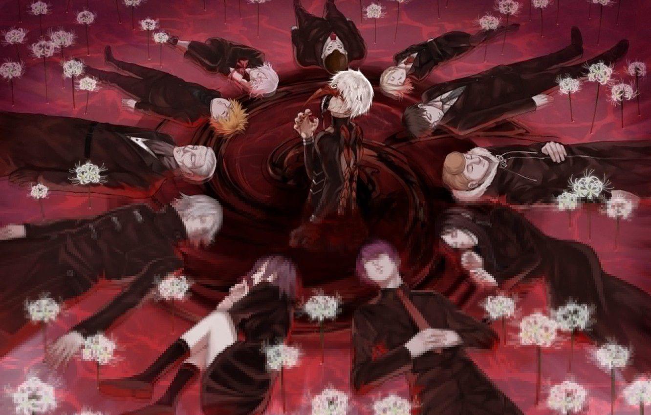 1332x850 Wallpaper anime, art, Tokyo ghoul, Tokyo Ghoul, Ken Kanek, Kirishima Bring, Juuzou Suzuya, Shuu Tsukiyama, Koutarou Amon, Uta, Coma Enji, Yoshimura, Kaya Irimi, Nishi't Want Nisha That, Renji Yomo, Naga Hideyoshi image