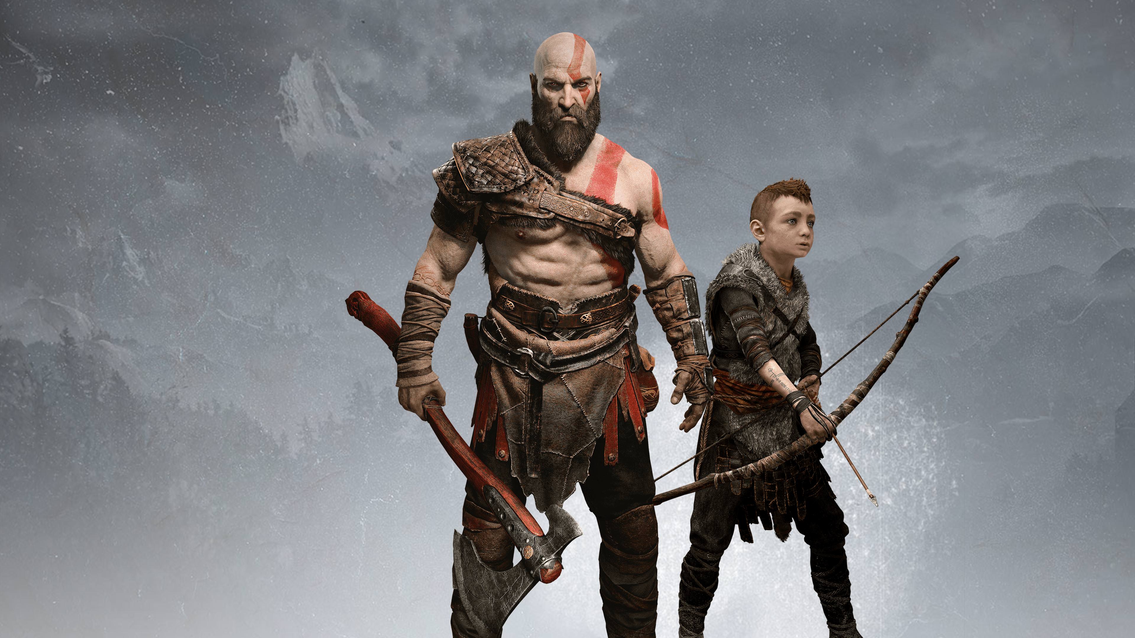 3840x2160 Wallpaper God of War, Kratos, Atreus, Collector's Edition