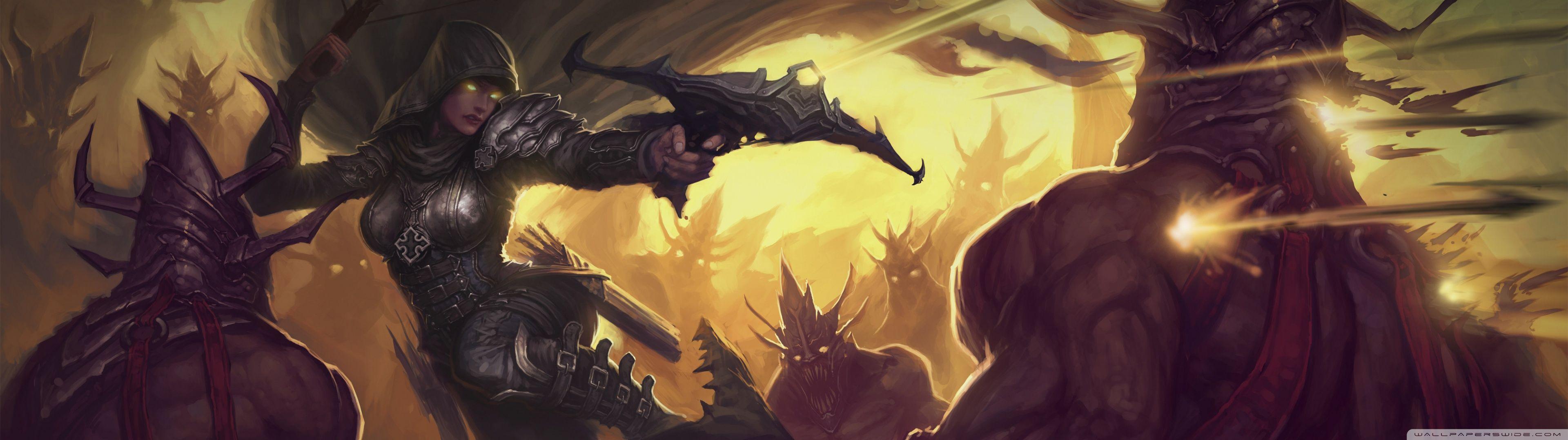 3840x1080 Diablo 3 Demon Hunter Ultra HD Desktop Background Wallpaper for : Multi Display, Dual Monitor