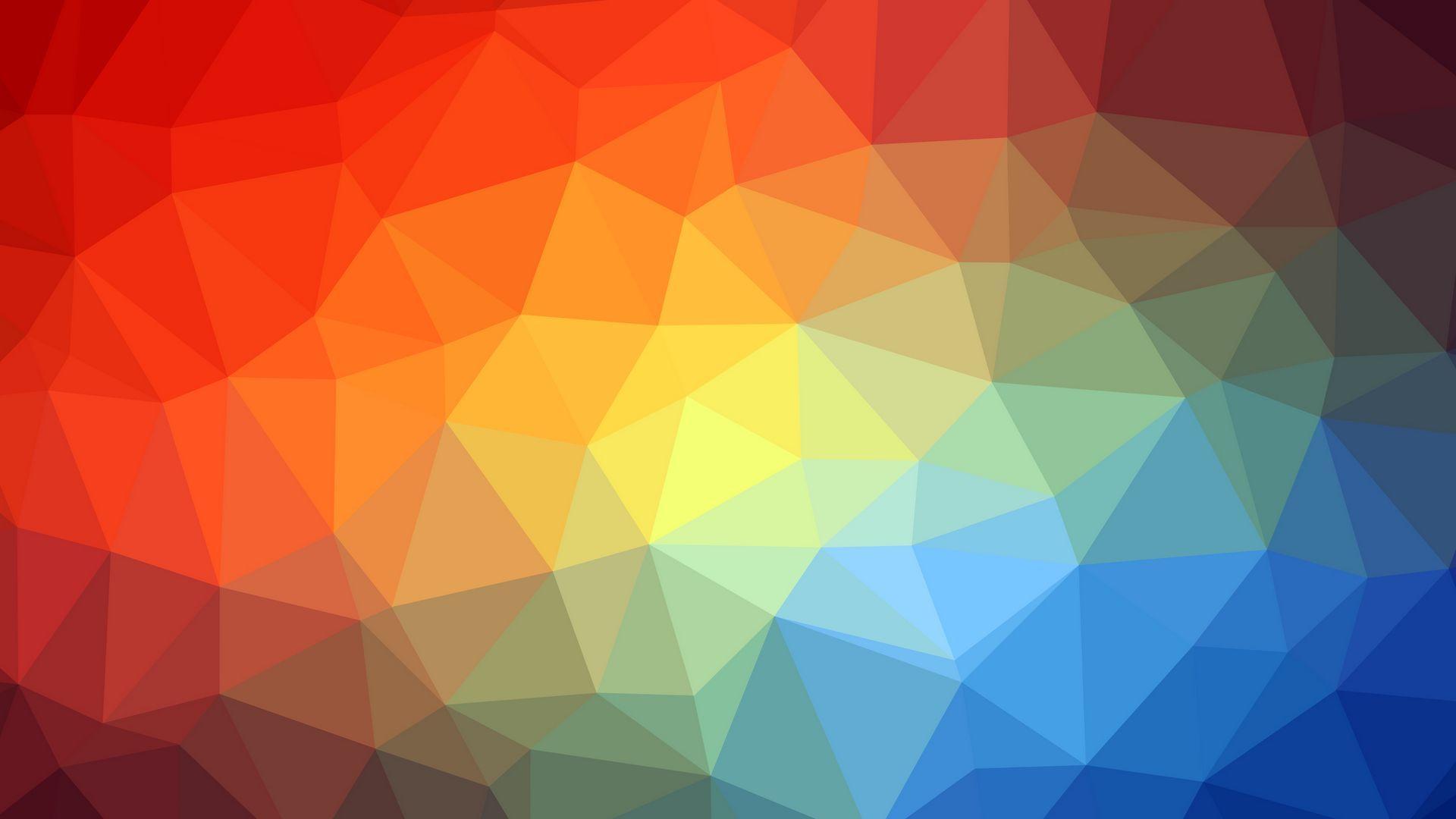 1920x1080 Download wallpaper 1920x1080 triangle, geometric, multicolored