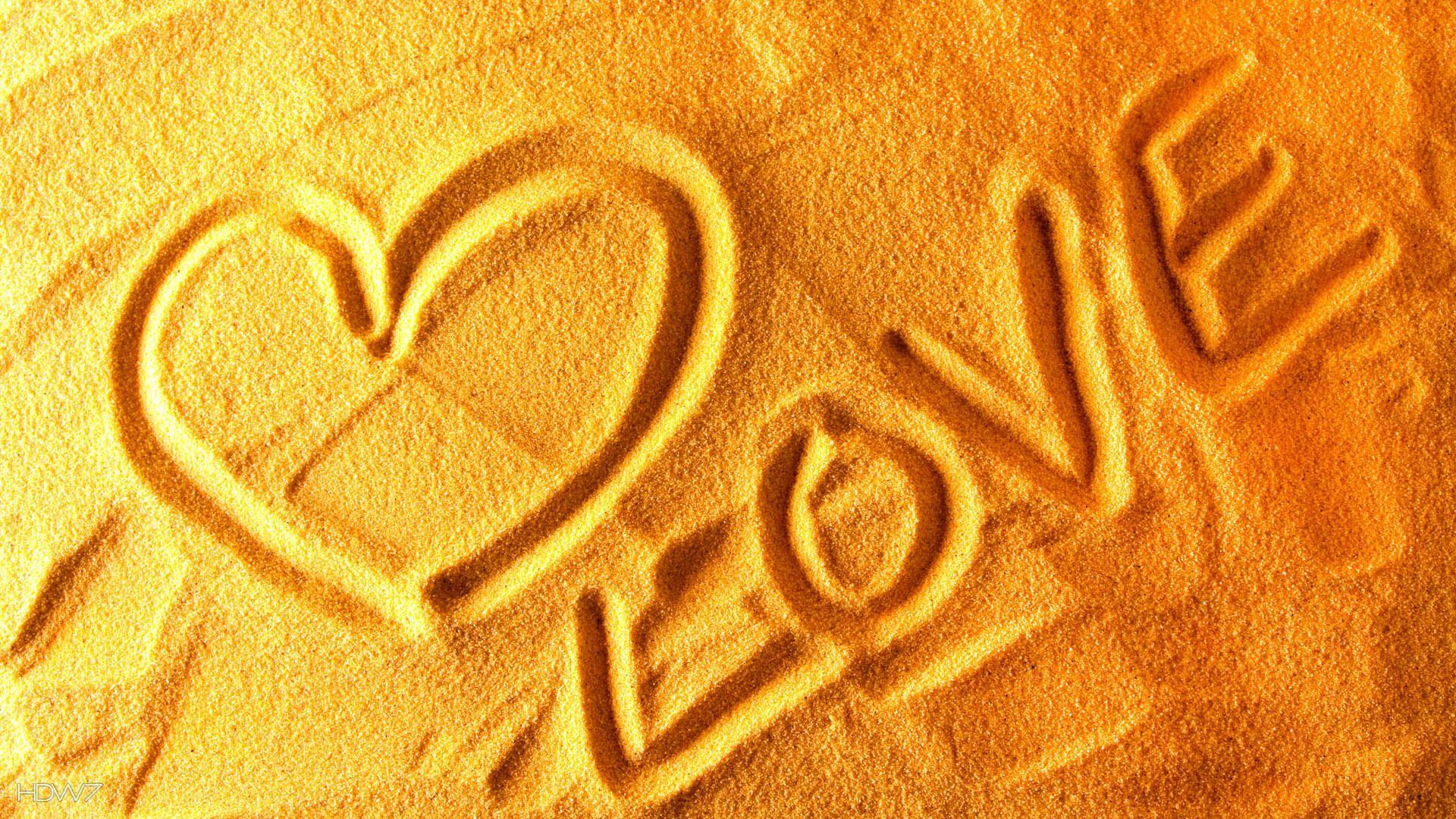 1920x1080 love word letters writing sand heart beach. HD wallpaper gallery