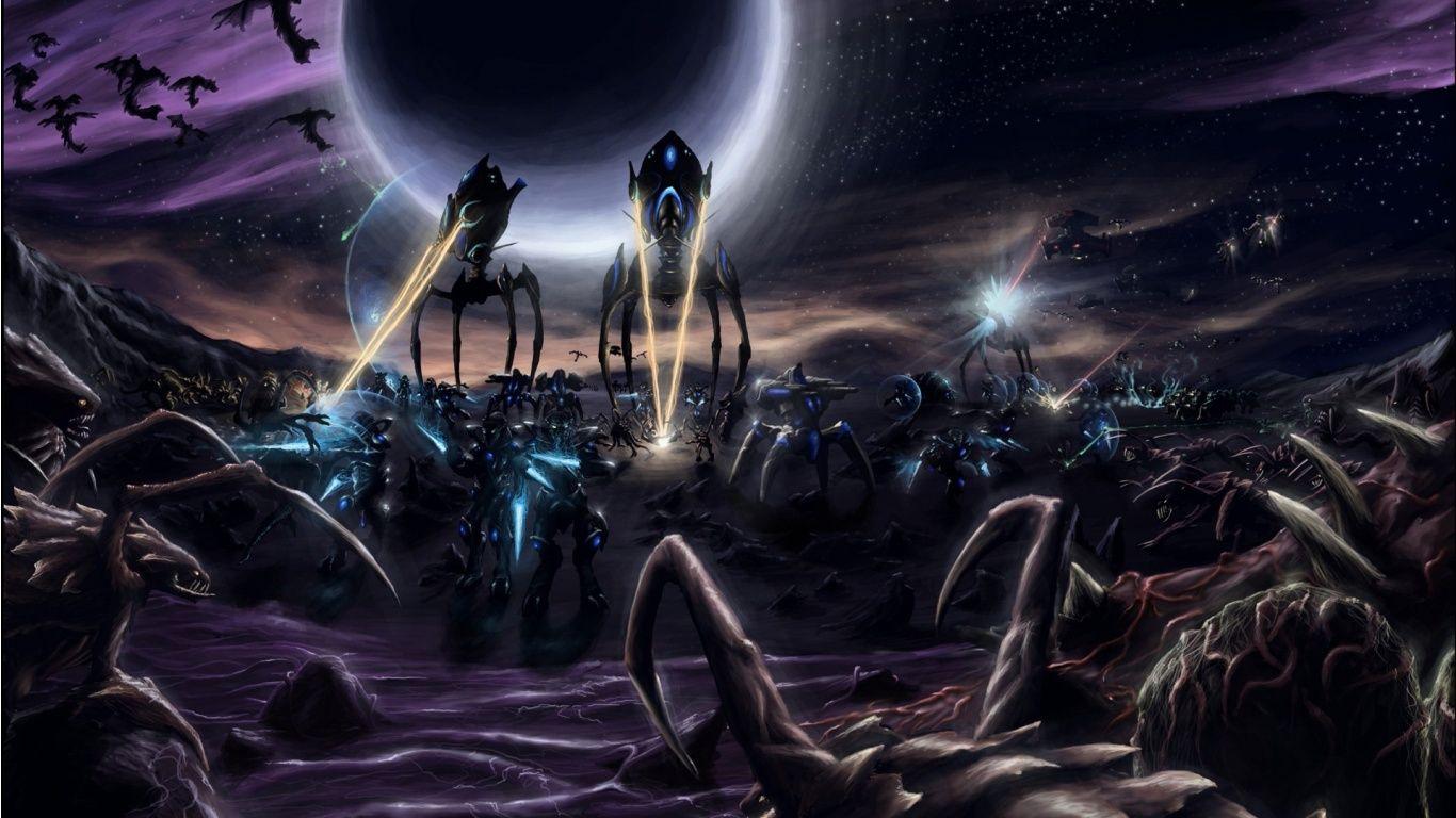 1366x768 Free download Starcraft 2 Battle Aliens HD Wallpaper Epic Desktop