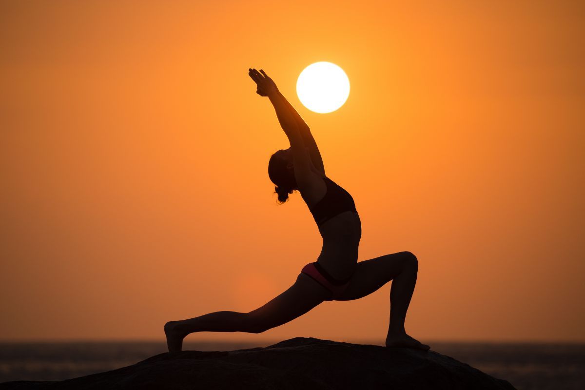 1200x800 Warrior Yoga Pose by Woman Wallpaper for Wall®