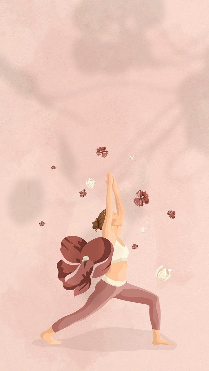675x1200 Download premium vector of Mind and body wallpaper vector with floral yoga woman illustration by Aew about wallpaper iphone yoga, yoga, love, stretching woman, and mindfulness 2986654