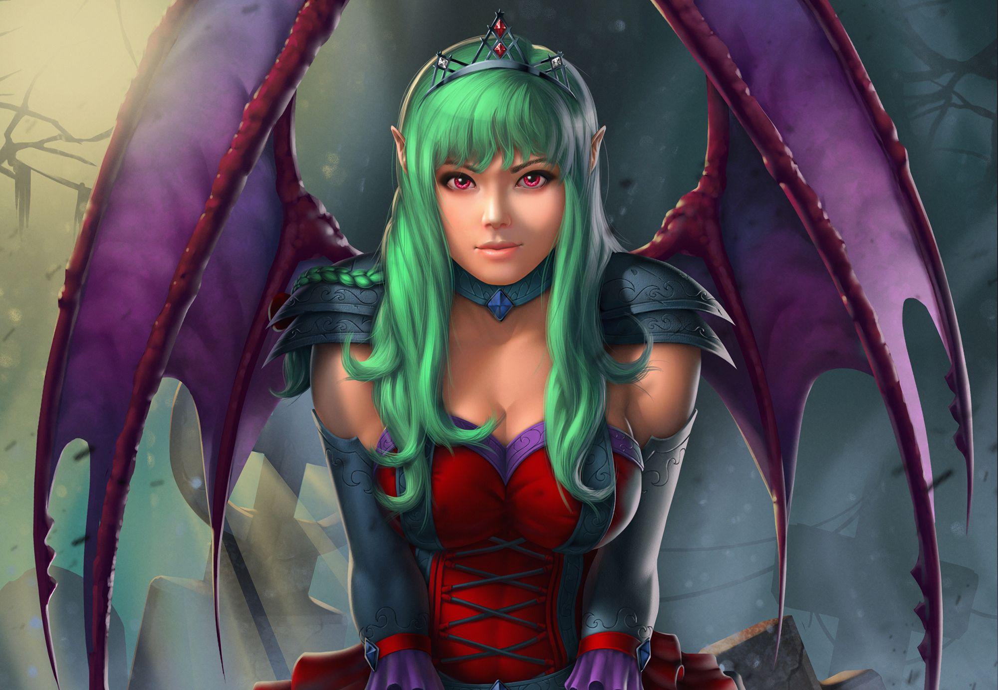 2000x1384 Fantasy Demon Girl, HD Artist, 4k Wallpaper, Image, Background