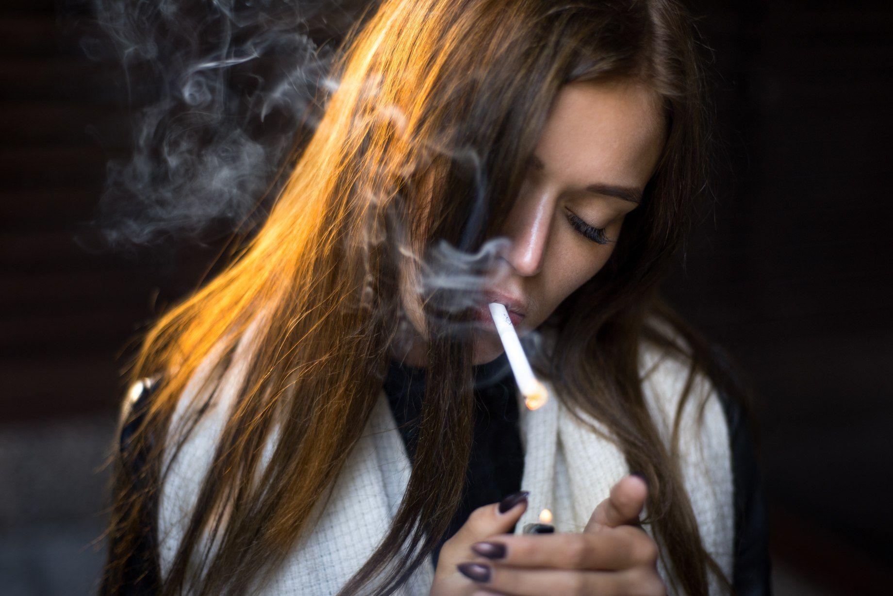 1840x1228 #smoke, #portrait, #women, #smoking, #painted nails