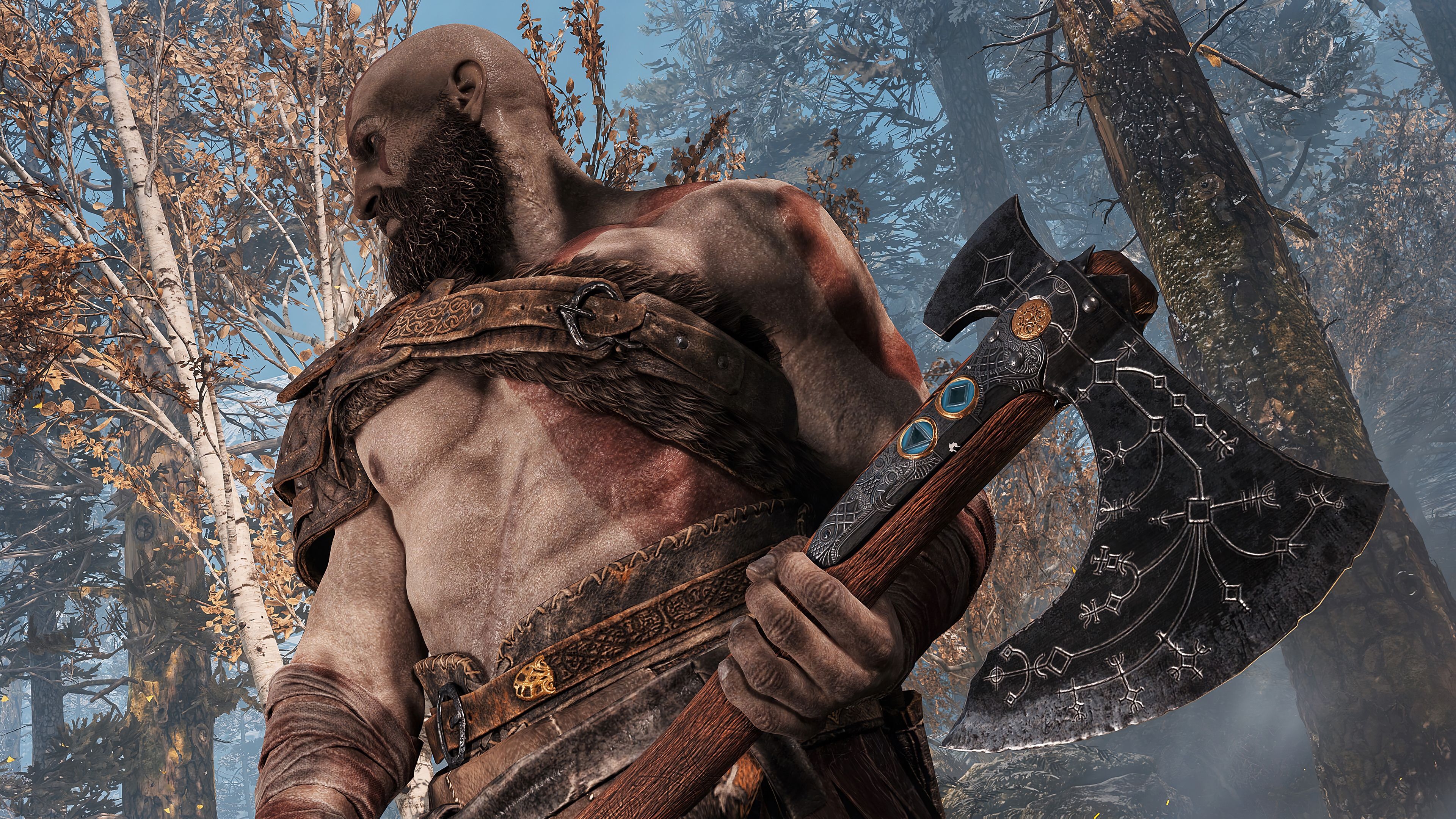 3840x2160 Kratos Axe God of War Wallpaper 4K HD PC h