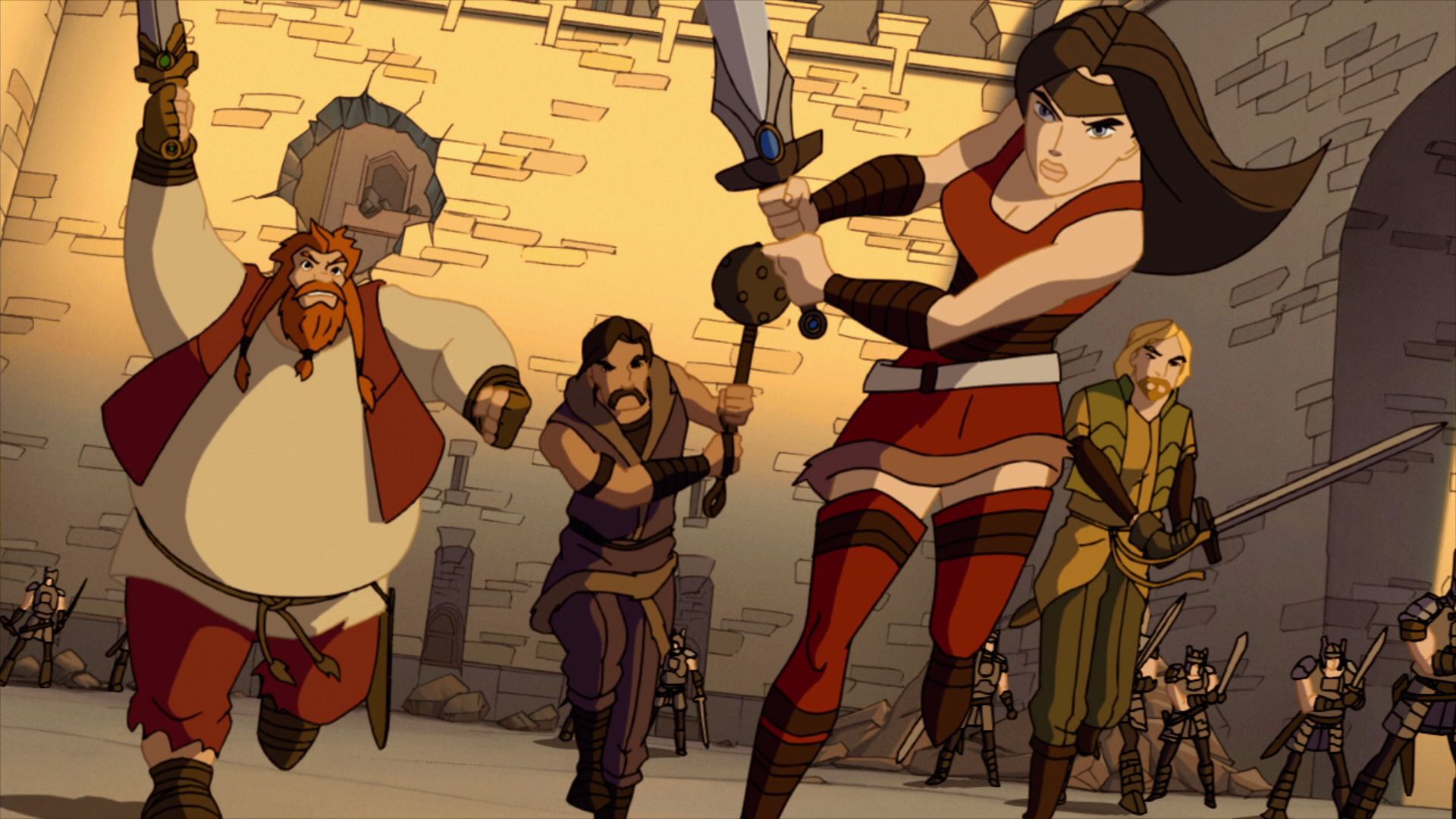 1920x1080 Lady Sif The Warriors Three Fighting As One