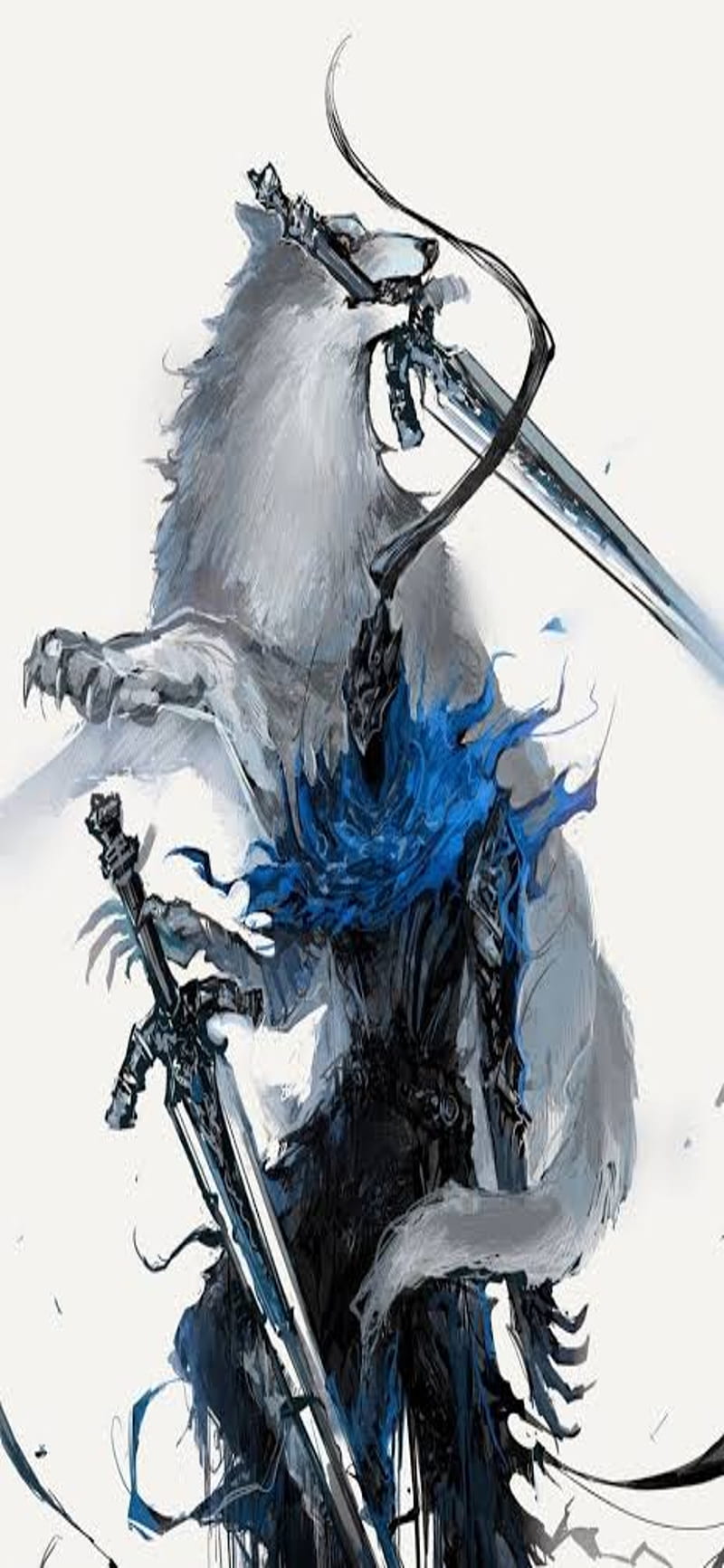 800x1733 Artorias y sif, HD phone wallpaper