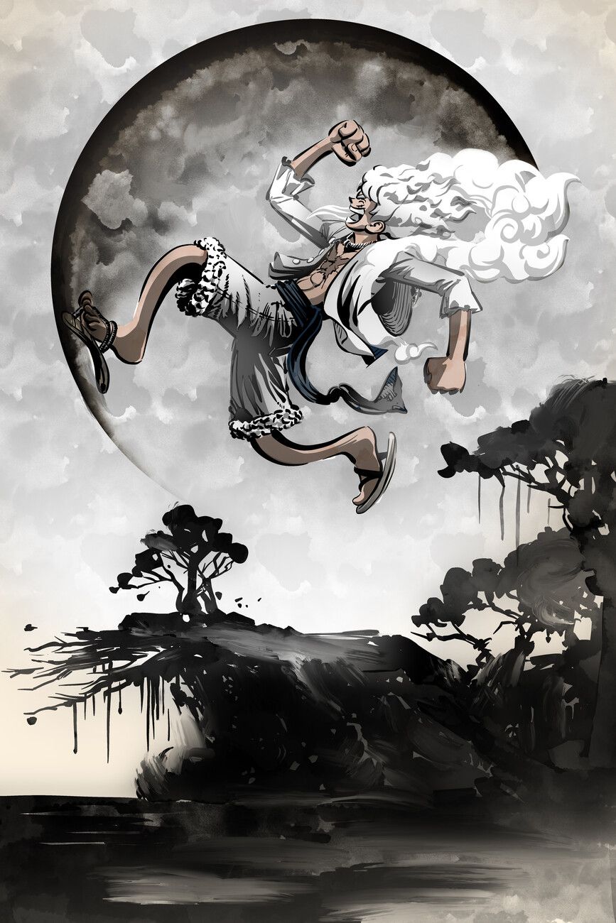 867x1300 Luffy Moon Wallpaper