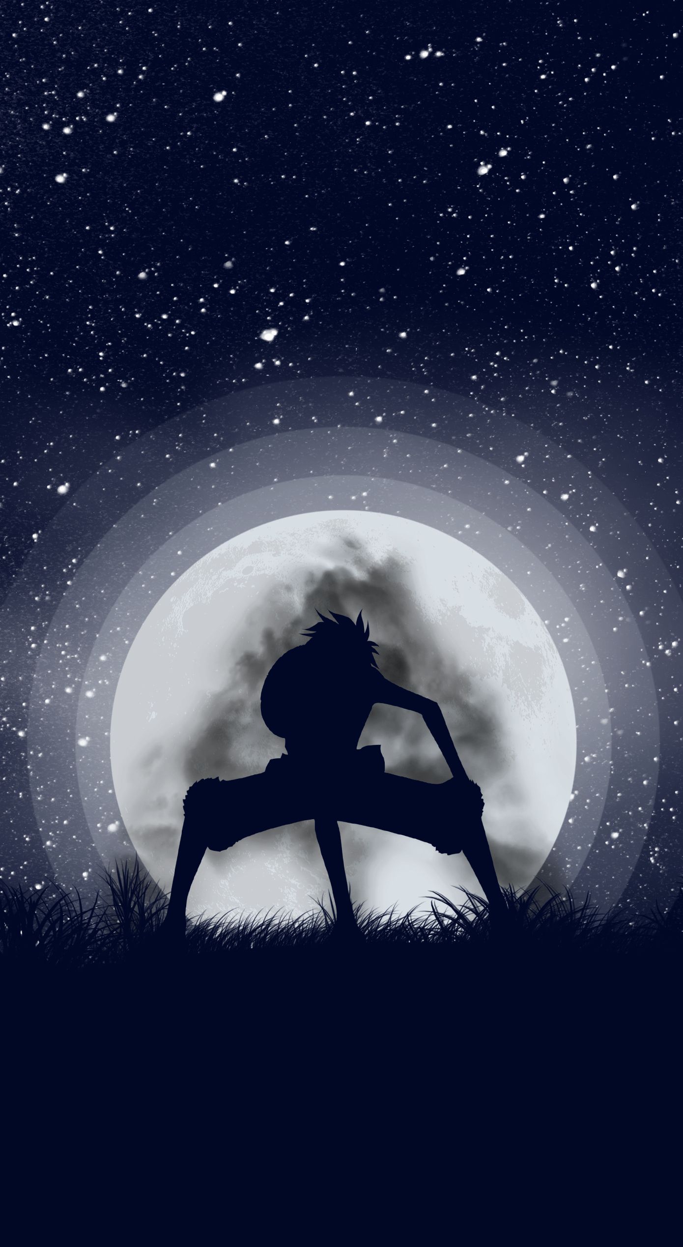 1390x2536 Luffy Moon Wallpaper