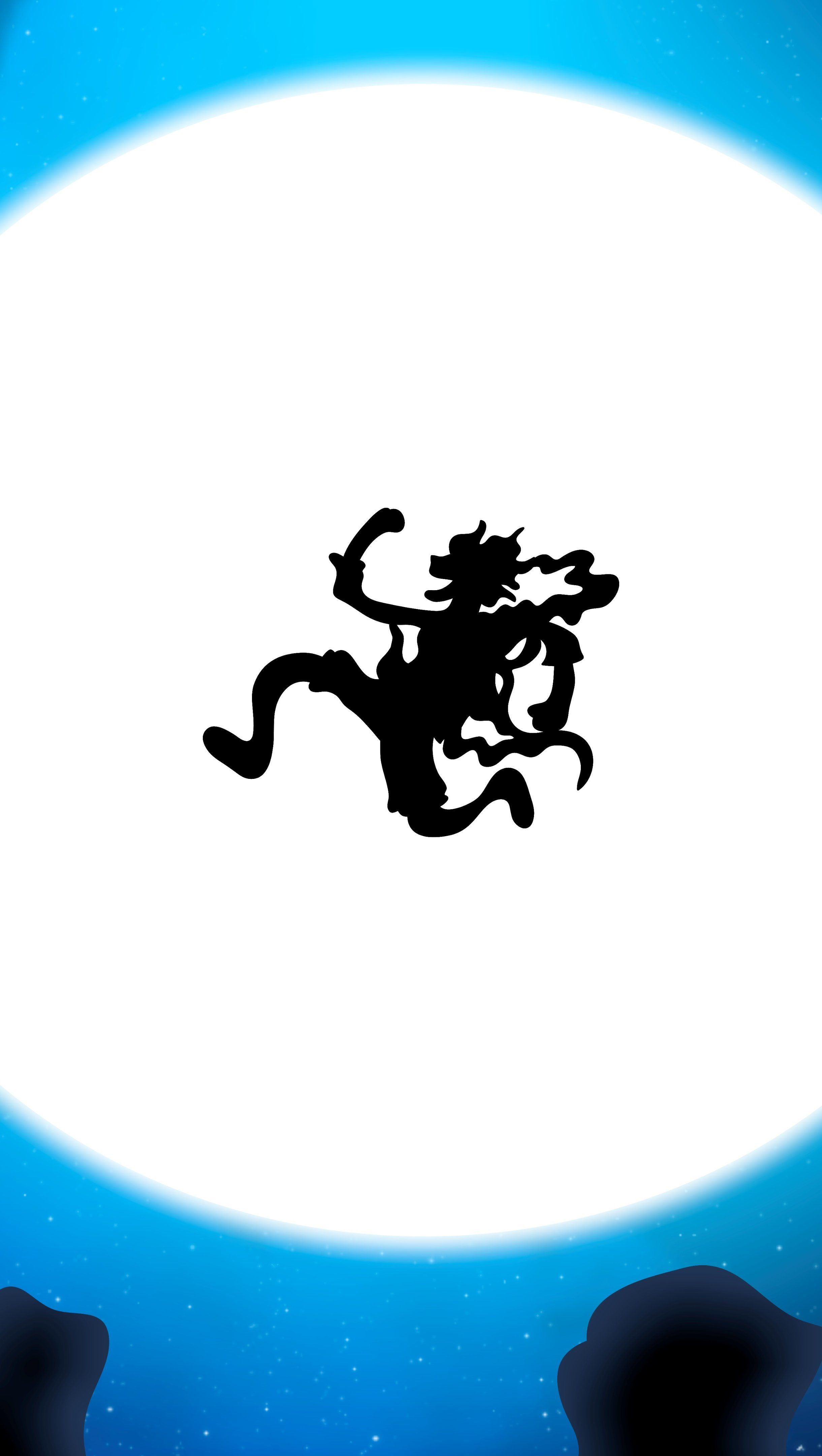 2440x4320 Luffy Gear 5 jumping under the moon Anime Wallpaper 4K for iPhone and Mobile Phone
