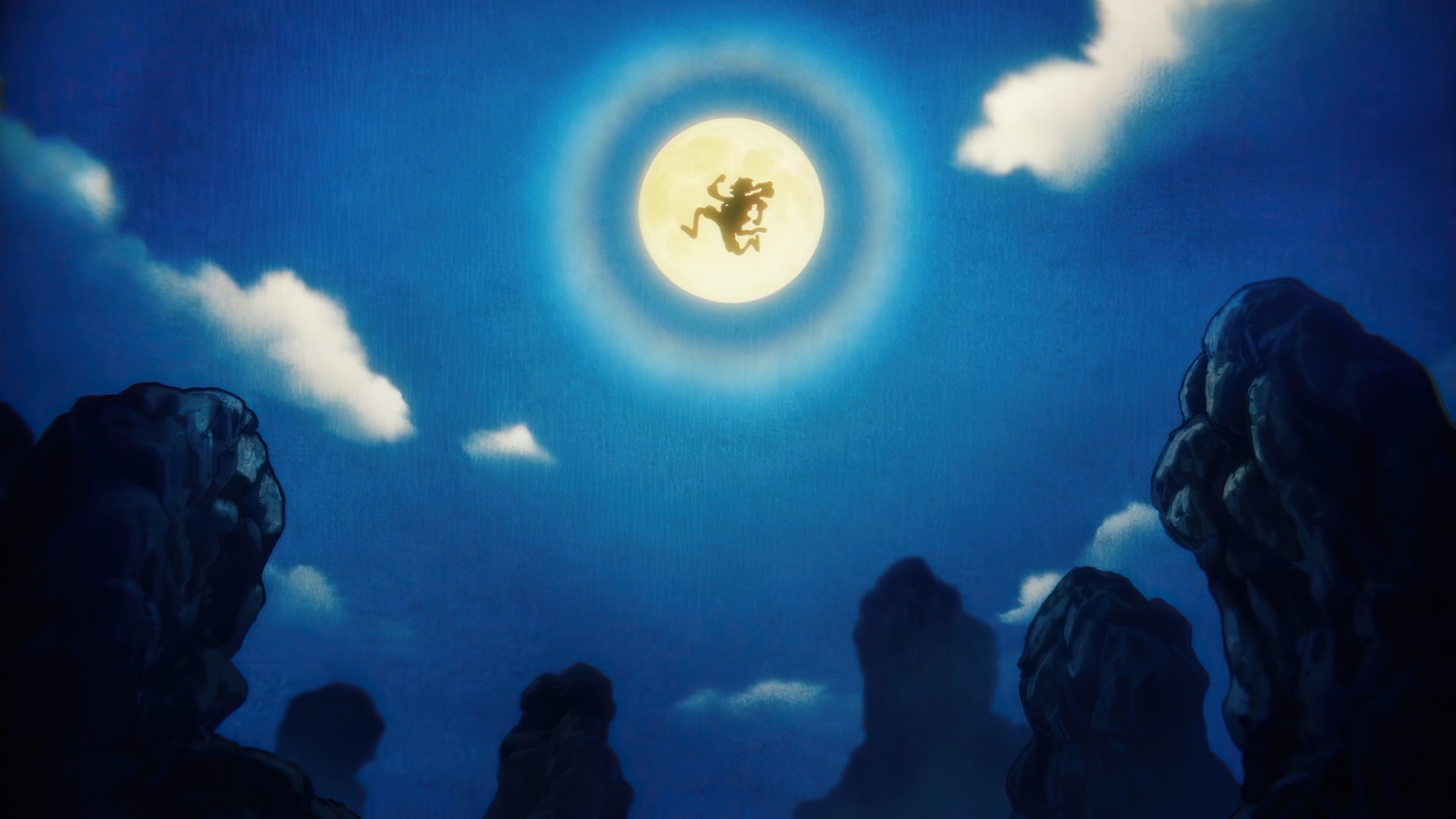 3840x2160 Luffy Moon Wallpaper