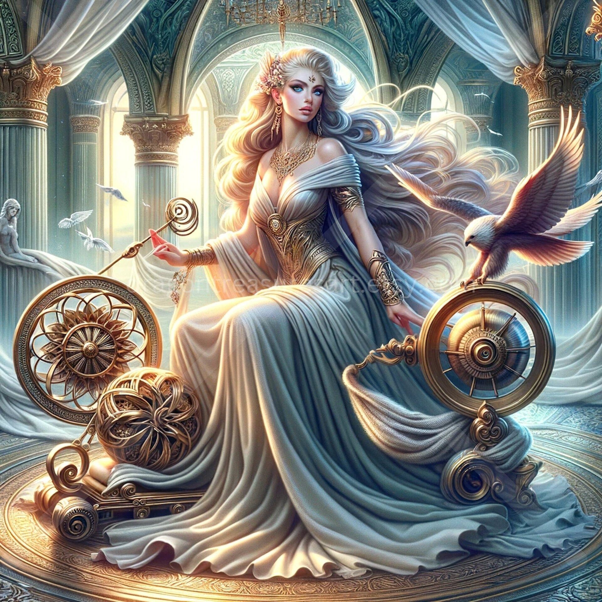 1920x1920 Frigg Download: Digital Art, Instant Downloadable Wallpaper, Downloadable Fantasy Art, Digital Poster, Norse Mythology Art