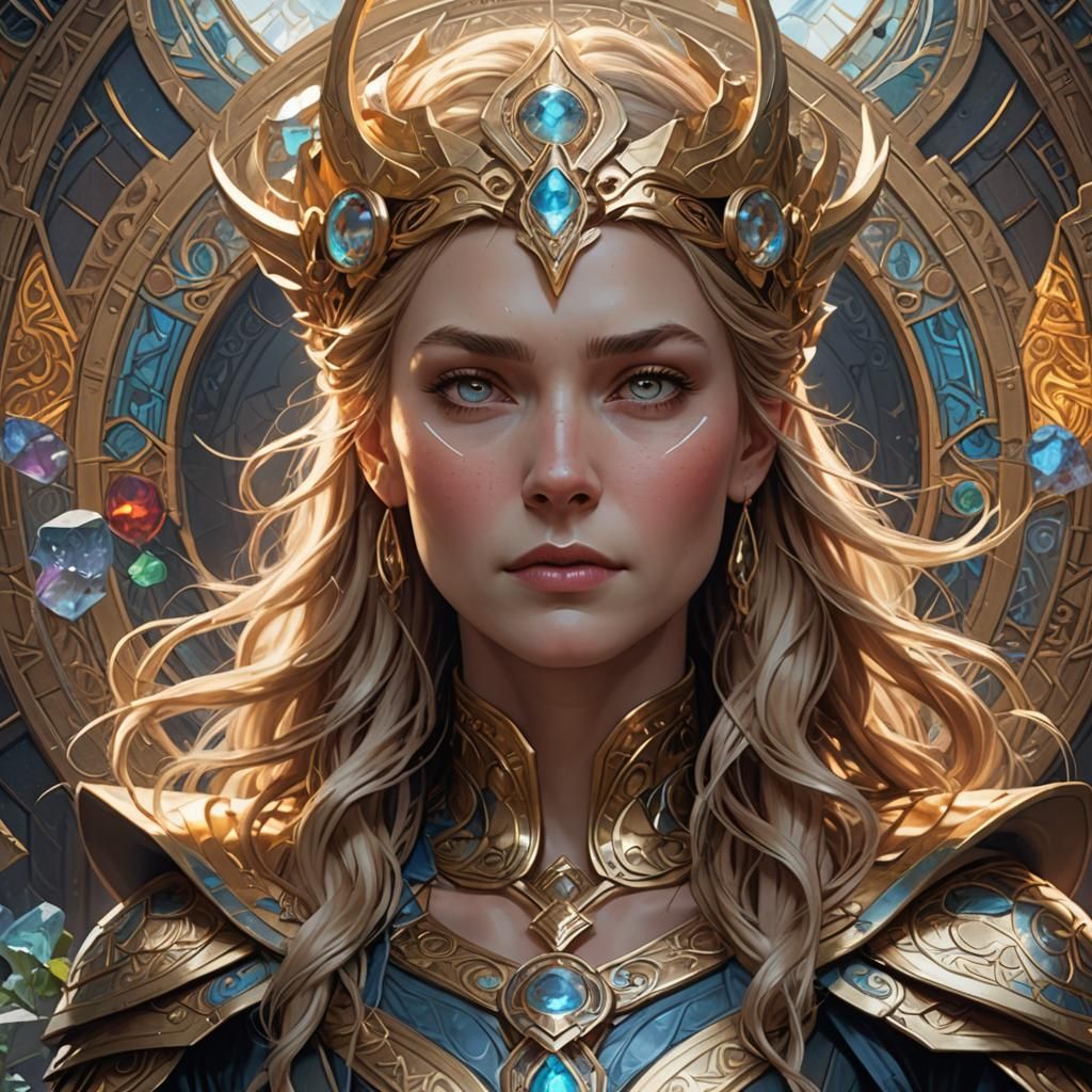 1024x1024 Frigga, Queen of Asgard: Hyperdetailed Portrait