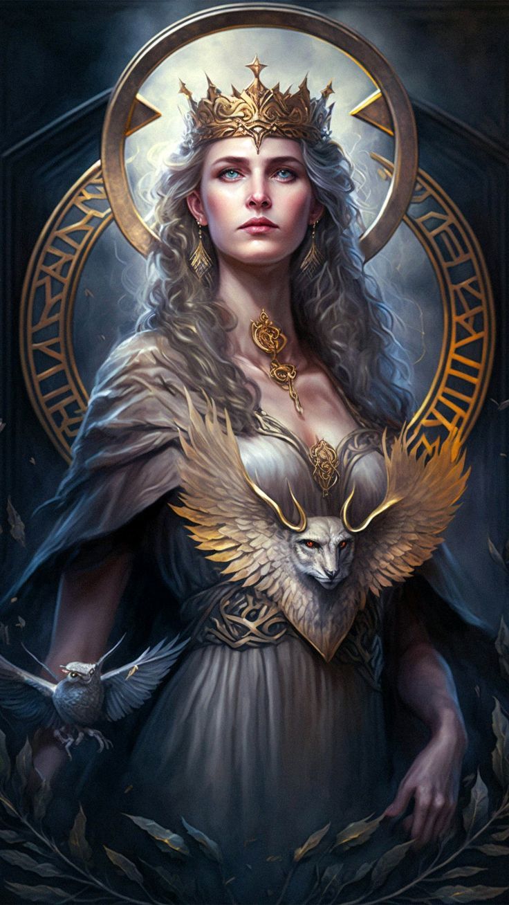 736x1308 Freyja goddess wallpaper. Female norse gods, Frigga goddess art, Fantasy queen