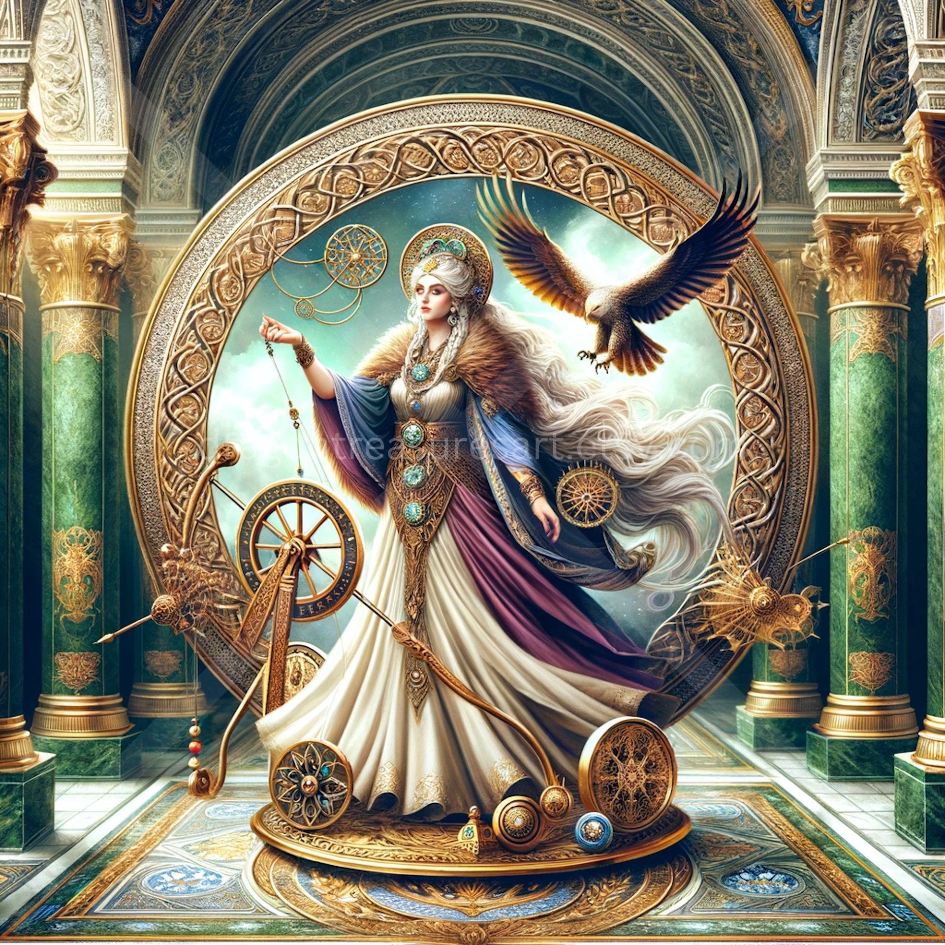 1920x1920 Frigg Download: Digital Art, Instant Downloadable Wallpaper, Downloadable Fantasy Art, Digital Poster, Norse Mythology Art