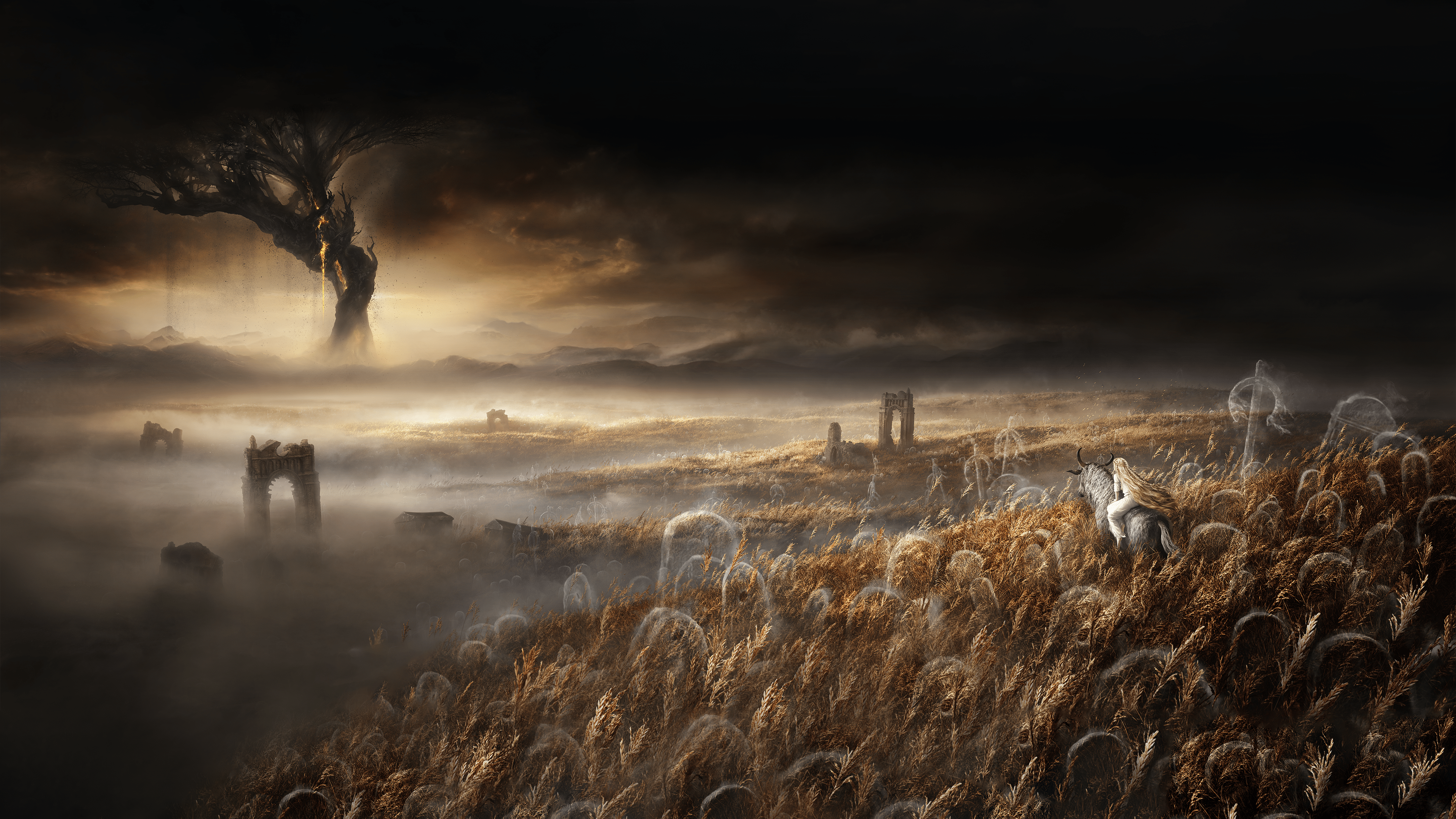 3840x2160 4K expanded image of Shadow of the Erdtree art