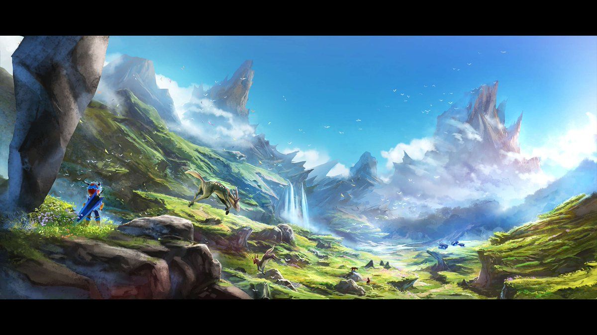 1200x675 Pretty blue skies, ice, and then there's Khezu. Check out these scenic illustrations that ultimately led to the creation of #MHStories! For more, Museum mode is now available on Monster Hunter Stories!