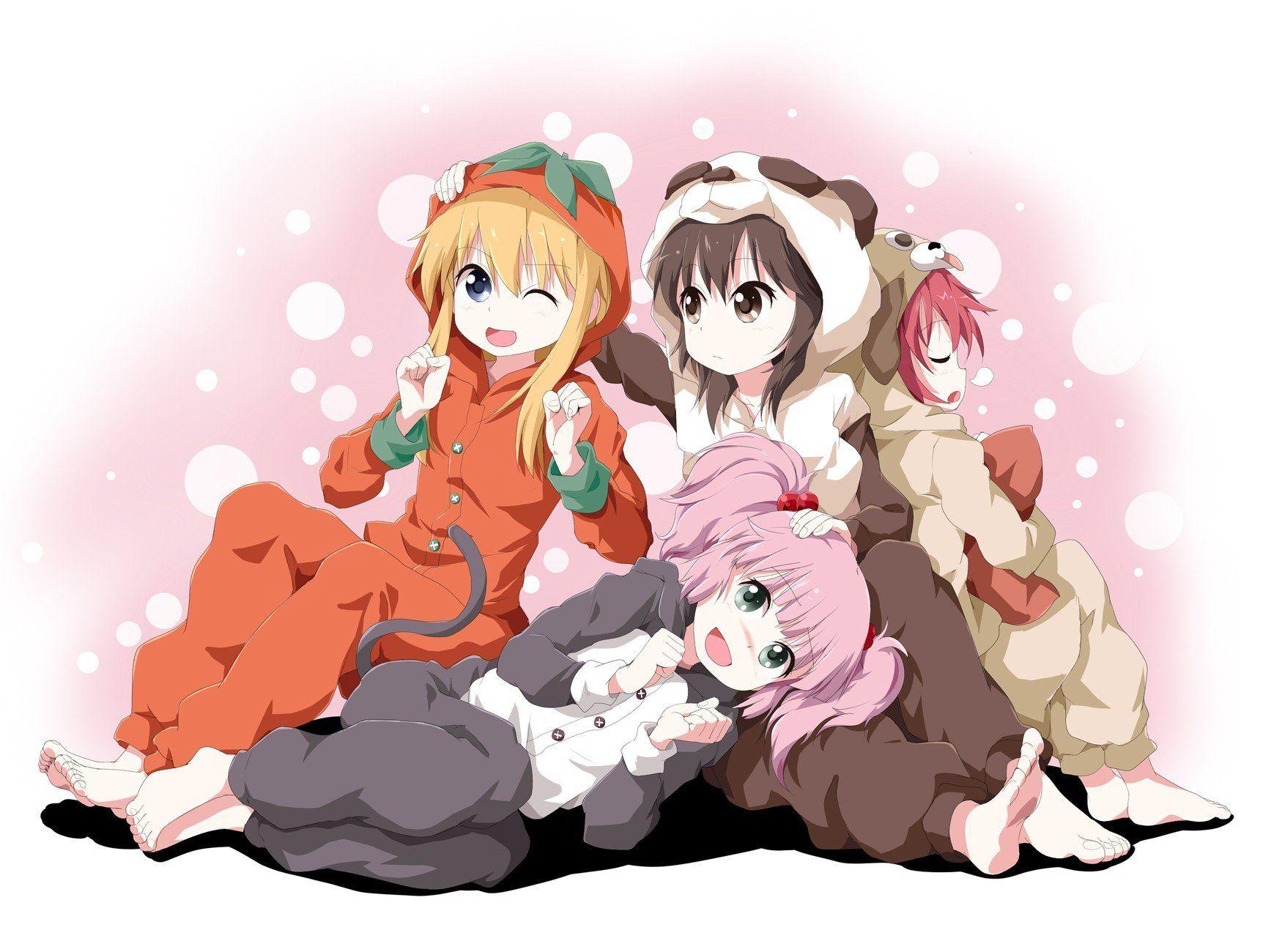 1750x1300 Yuru Yuri, Akaza Akari, Kyoko Toshino, Yoshikawa Chinatsu, Funami