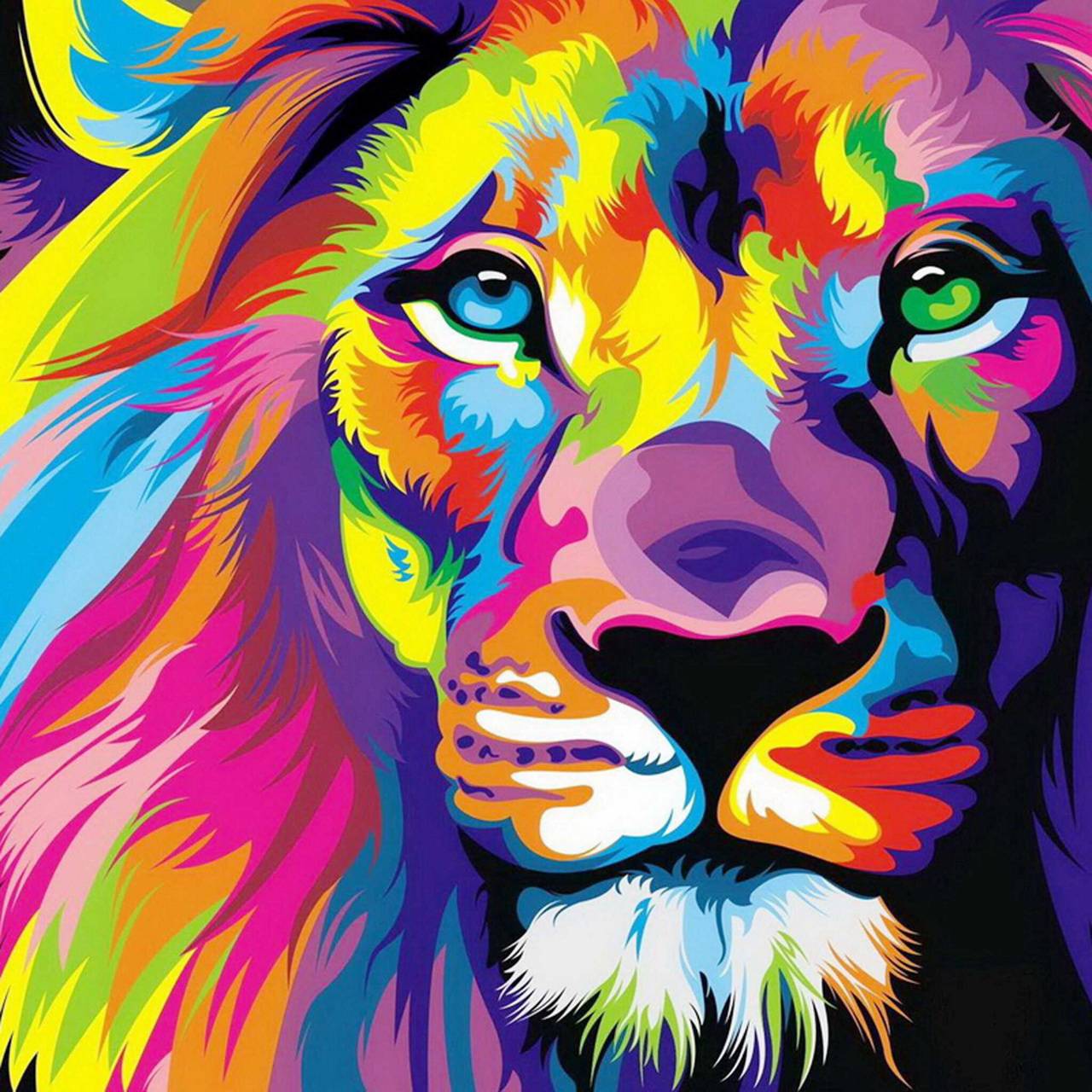 1280x1280 Lisa Frank lion wallpaper