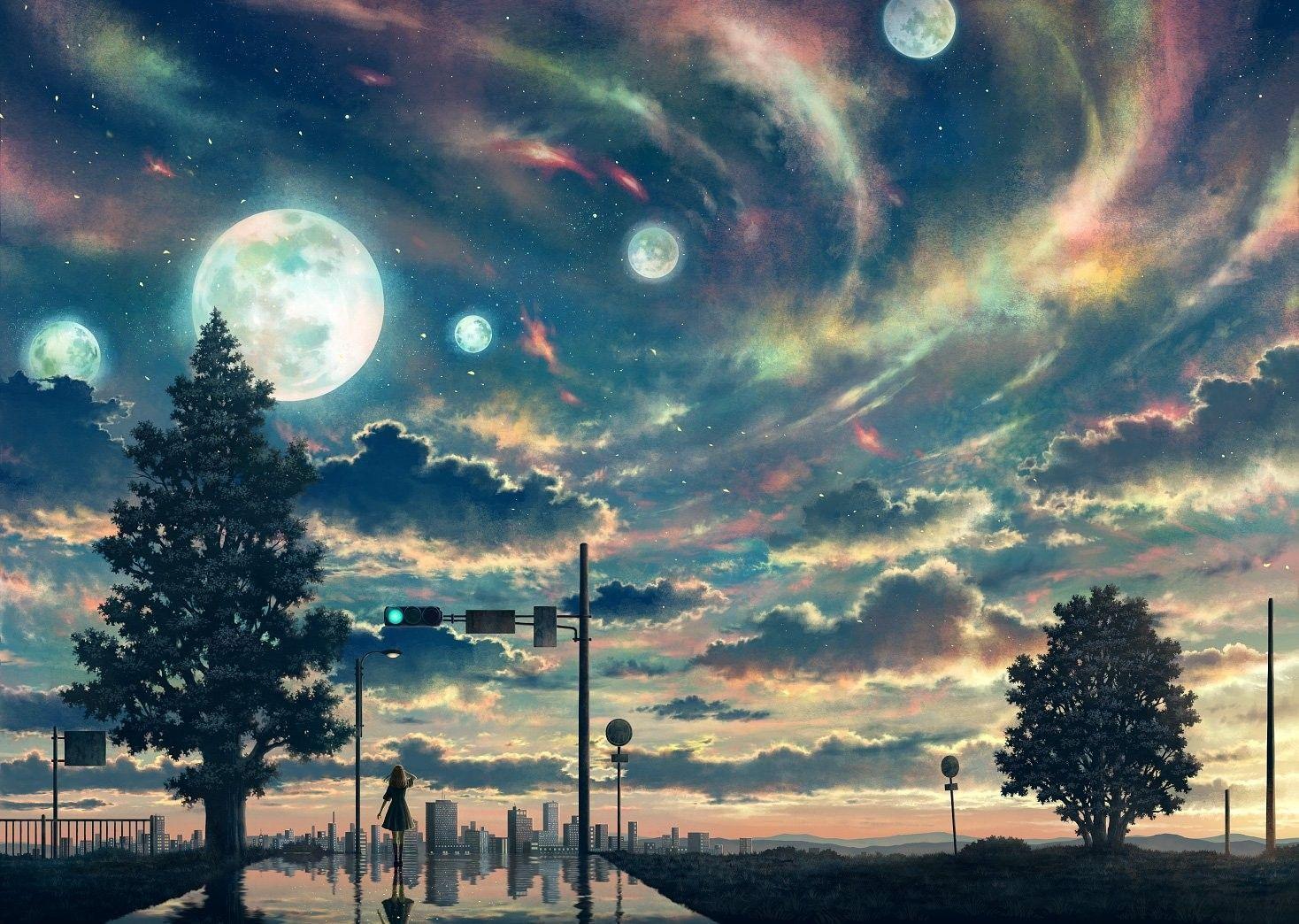 1468x1044 Anime #sky #Wallpaper #Art #image #Nature #View #Beautiful
