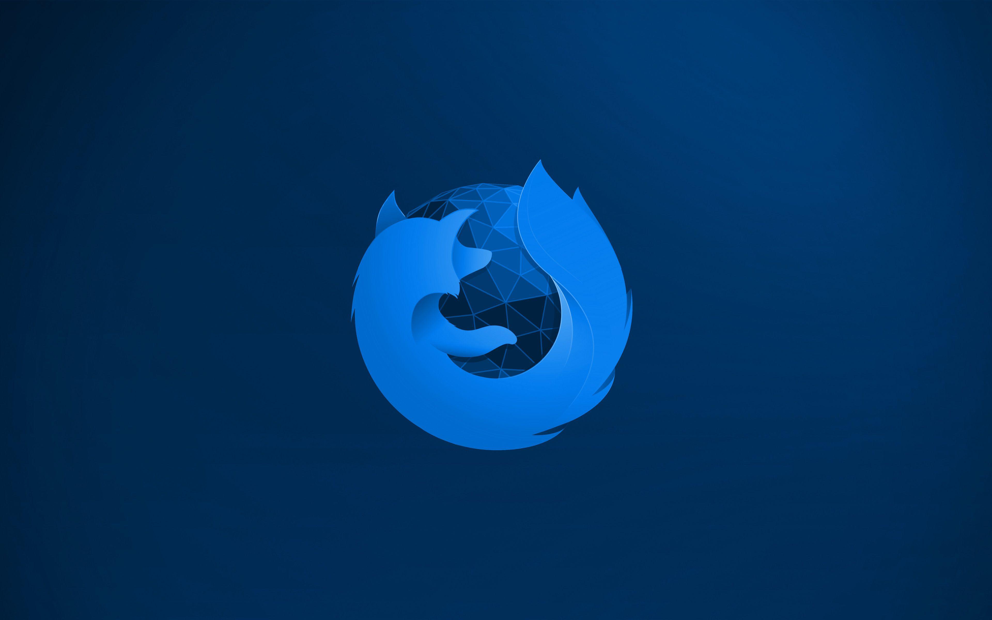 3840x2400 Download wallpaper Mozilla Firefox blue logo, 4k, creative, blue