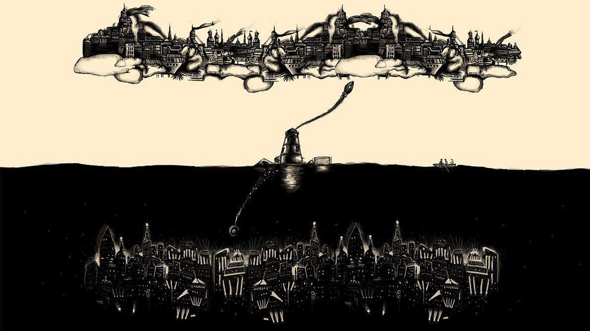 1191x670 BioShock wallpaper art Rapture meets Columbia. Bioshock, City
