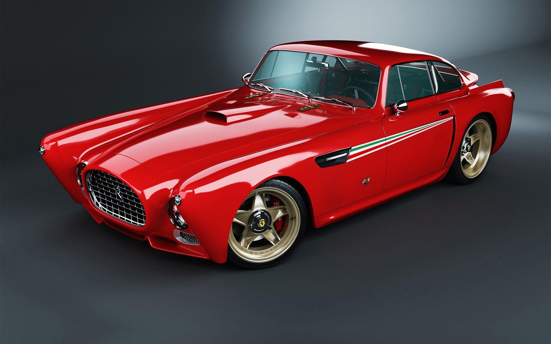 1920x1200 red, cars, design, Ferrari, golden, Classic, Italian, concept cars