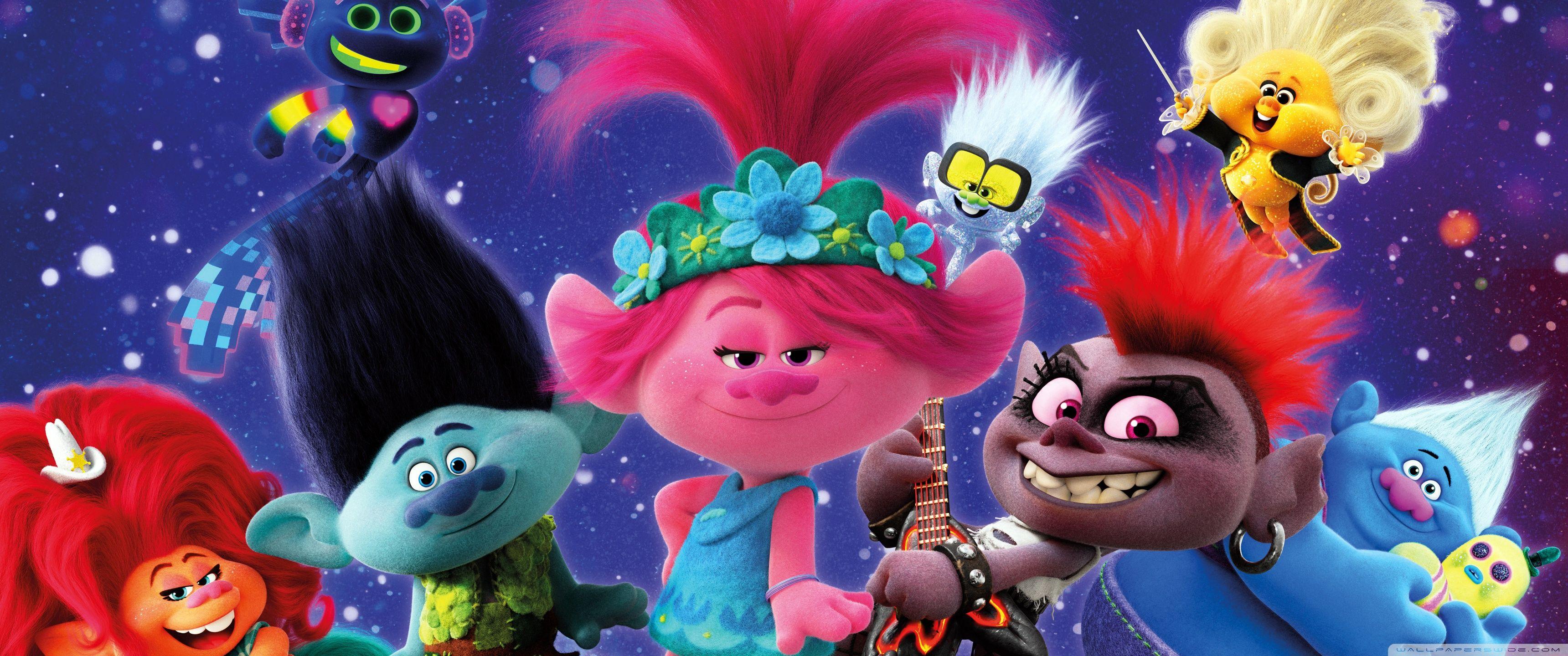 3440x1440 Trolls World Tour Movie 2020 Ultra HD Desktop Background Wallpaper