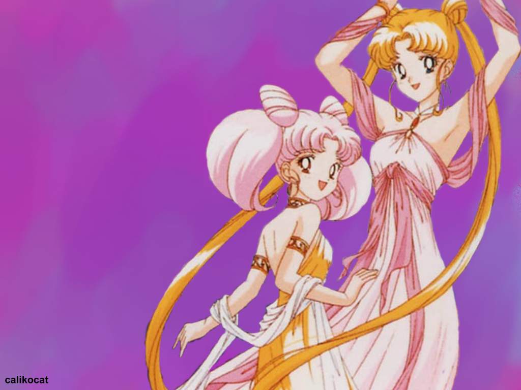 1024x768 Sailor Moon & Chibiusa Moon Wallpaper