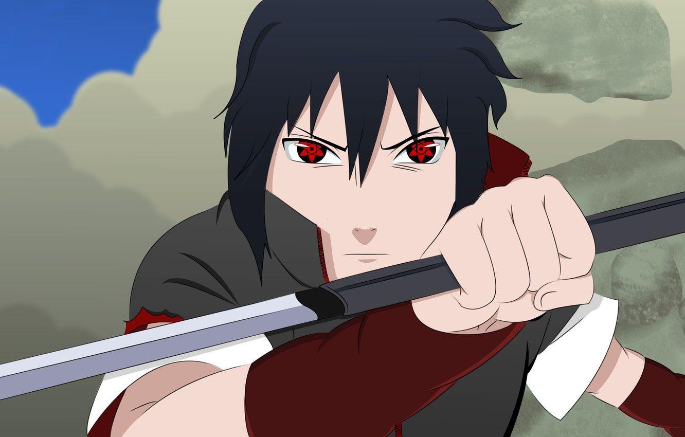 1332x850 Wallpaper sword, Sasuke, Naruto, war, anime, katana, boy