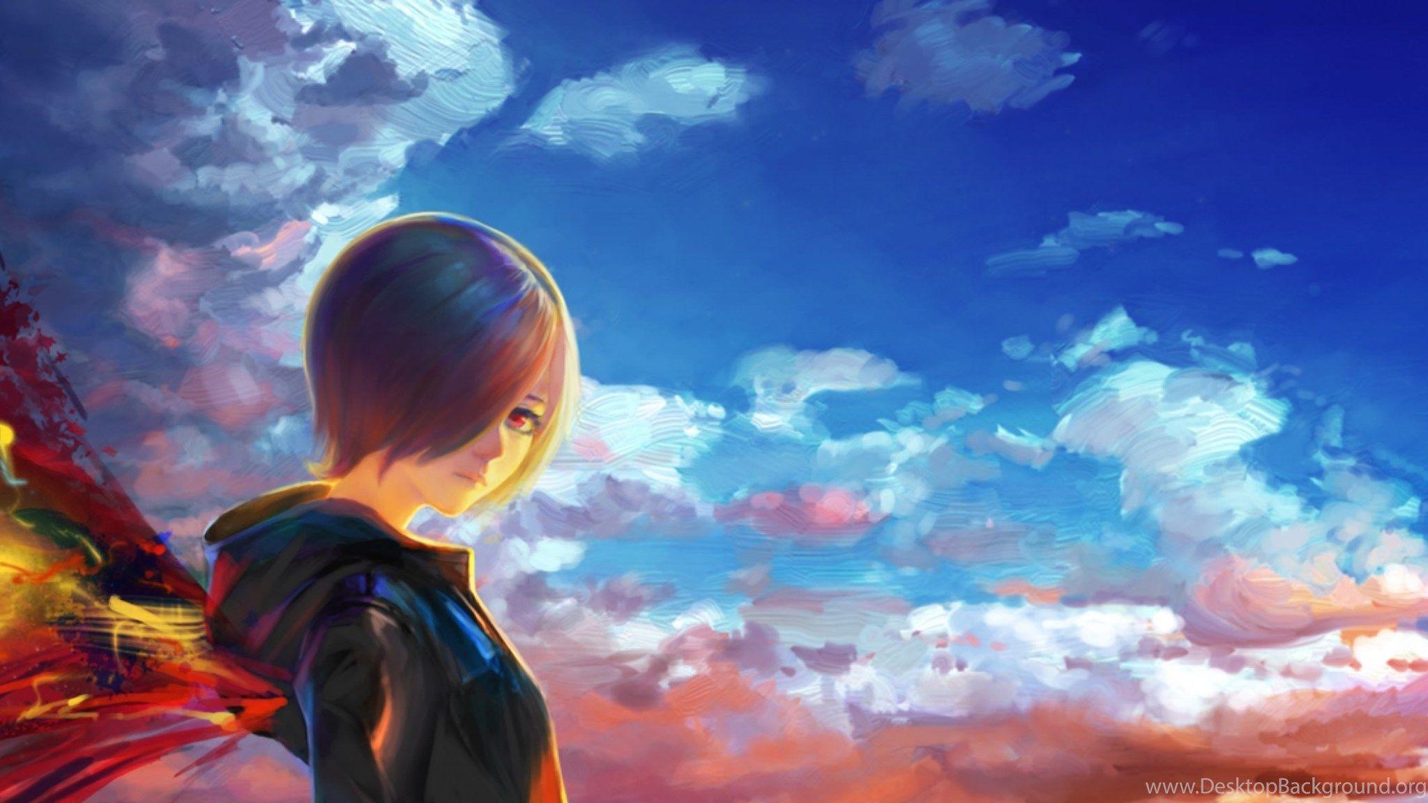 2048x1152 Download Wallpaper 3840x1200 Tokyo Ghoul, Kirishima Touka, City