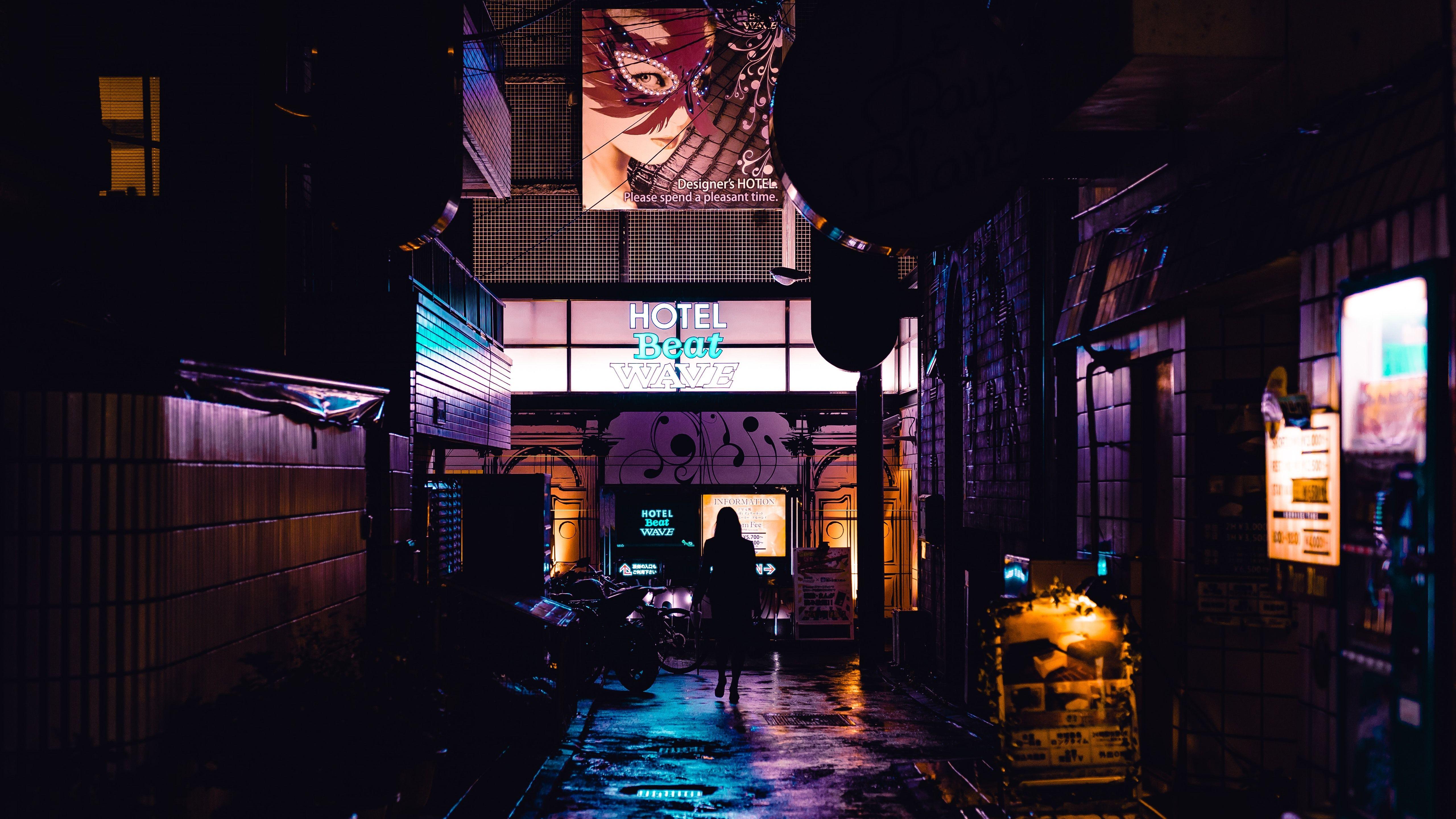 5120x2880 Wallpaper City night, street, hotel, Japan 5120x2880 UHD 5K Picture, Image
