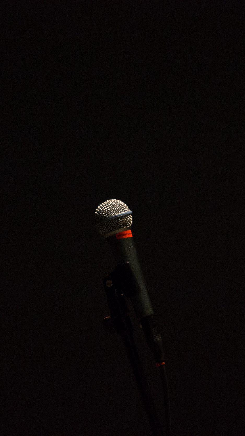 938x1668 Download wallpaper 938x1668 microphone, equipment, device, dark