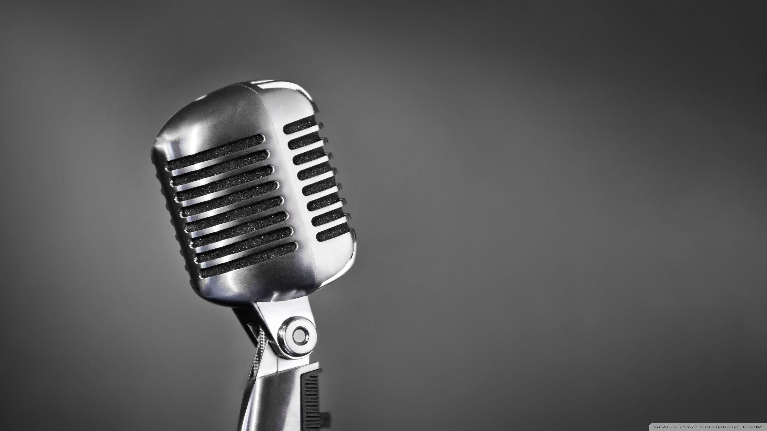 2560x1440 Retro Microphone Ultra HD Desktop Background Wallpaper for 4K UHD