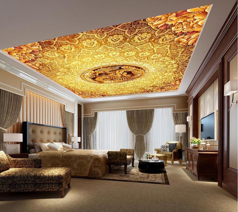 1000x892 Custom ceiling wallpaper, Classic style luxury murals for