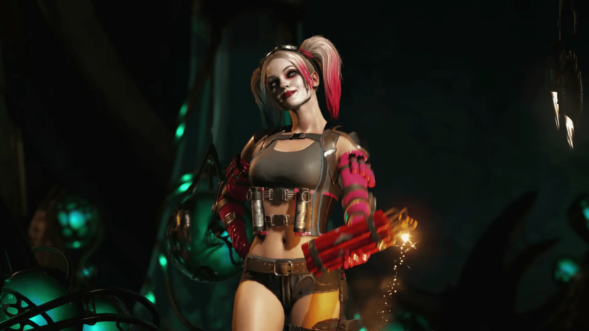 1920x1080 Harley Quinn, Wonder Woman and Blue Beetle Battle It Out for close